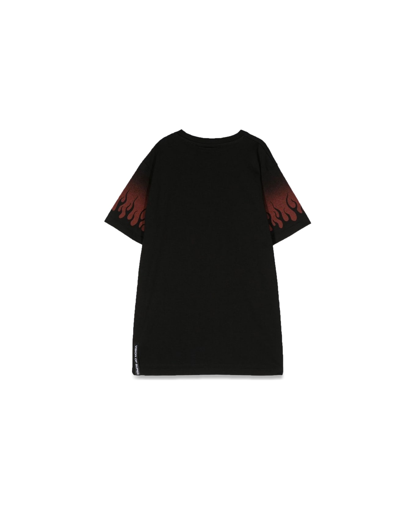 Vision of Super Negative Red Flames M/c T-shirt - BLACK