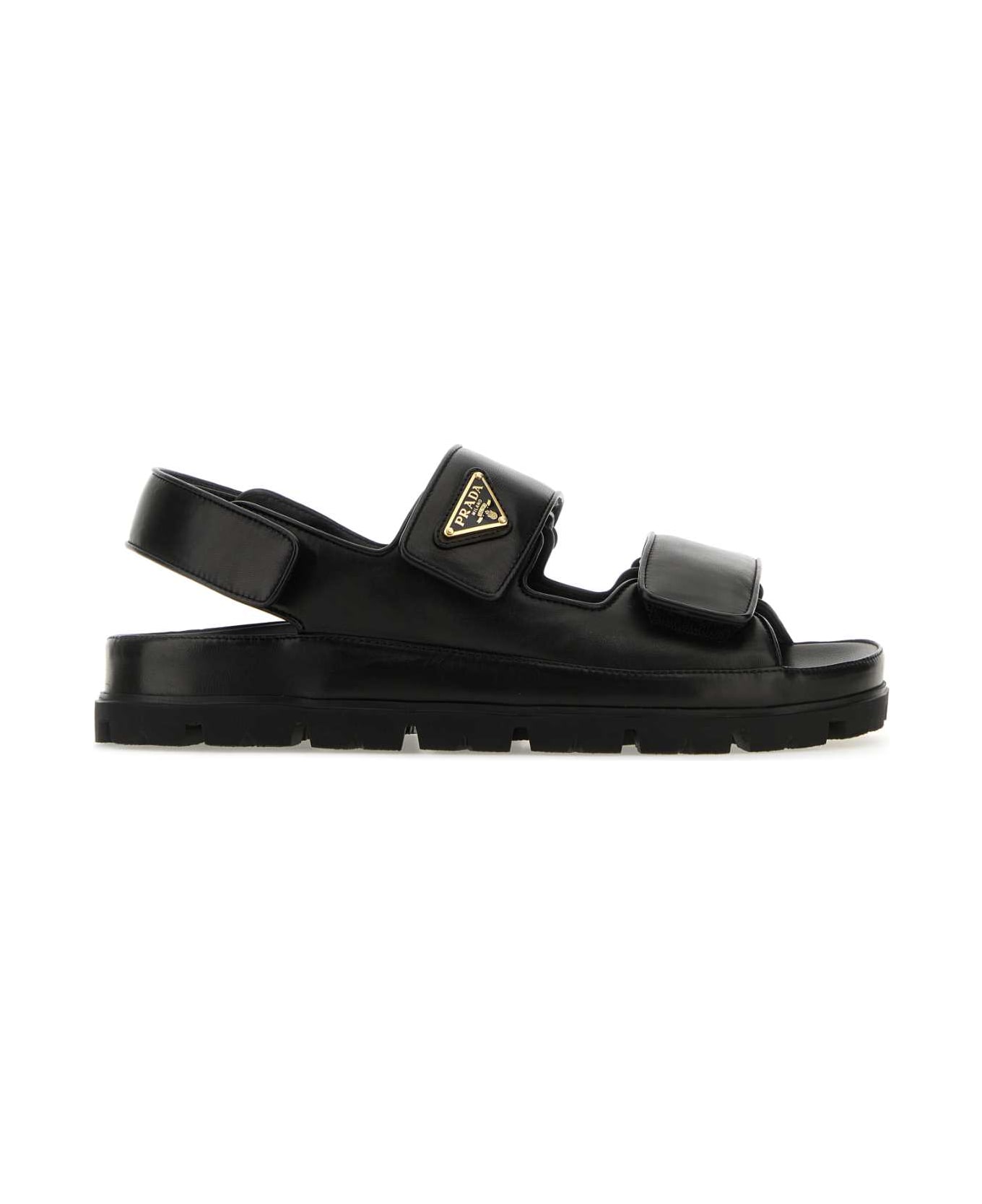 Prada Black Nappa Leather Sandals - NERO