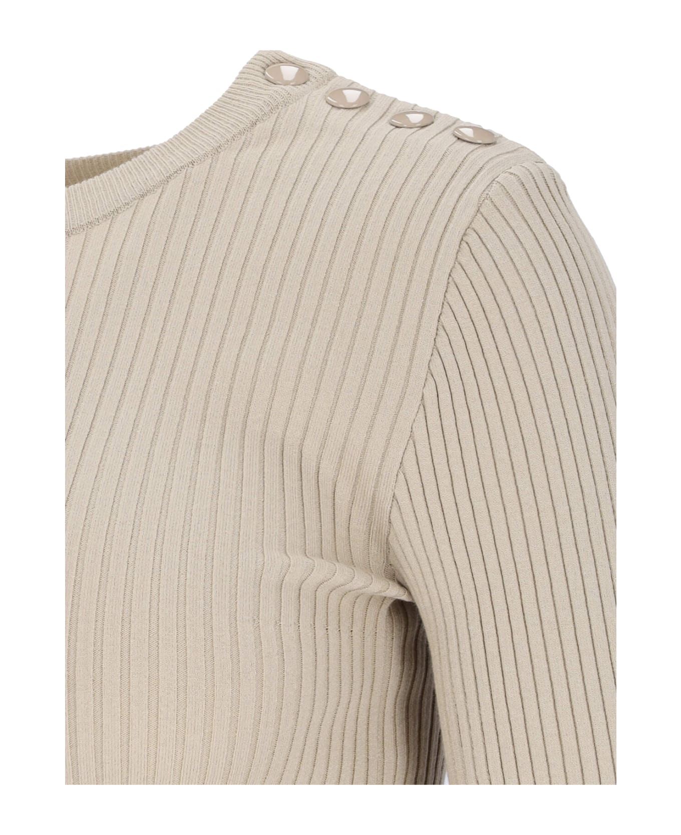 Courrèges Ribbed Sweater - Beige