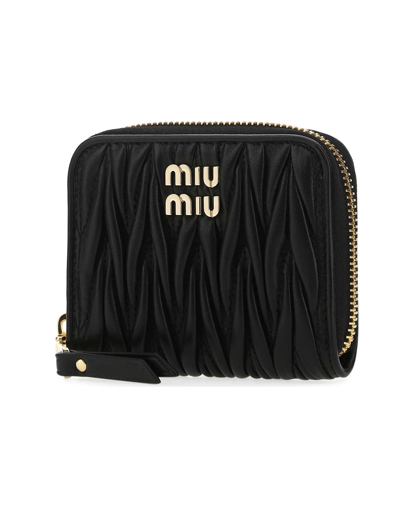 Miu Miu Black Leather Coin Purse - NERO