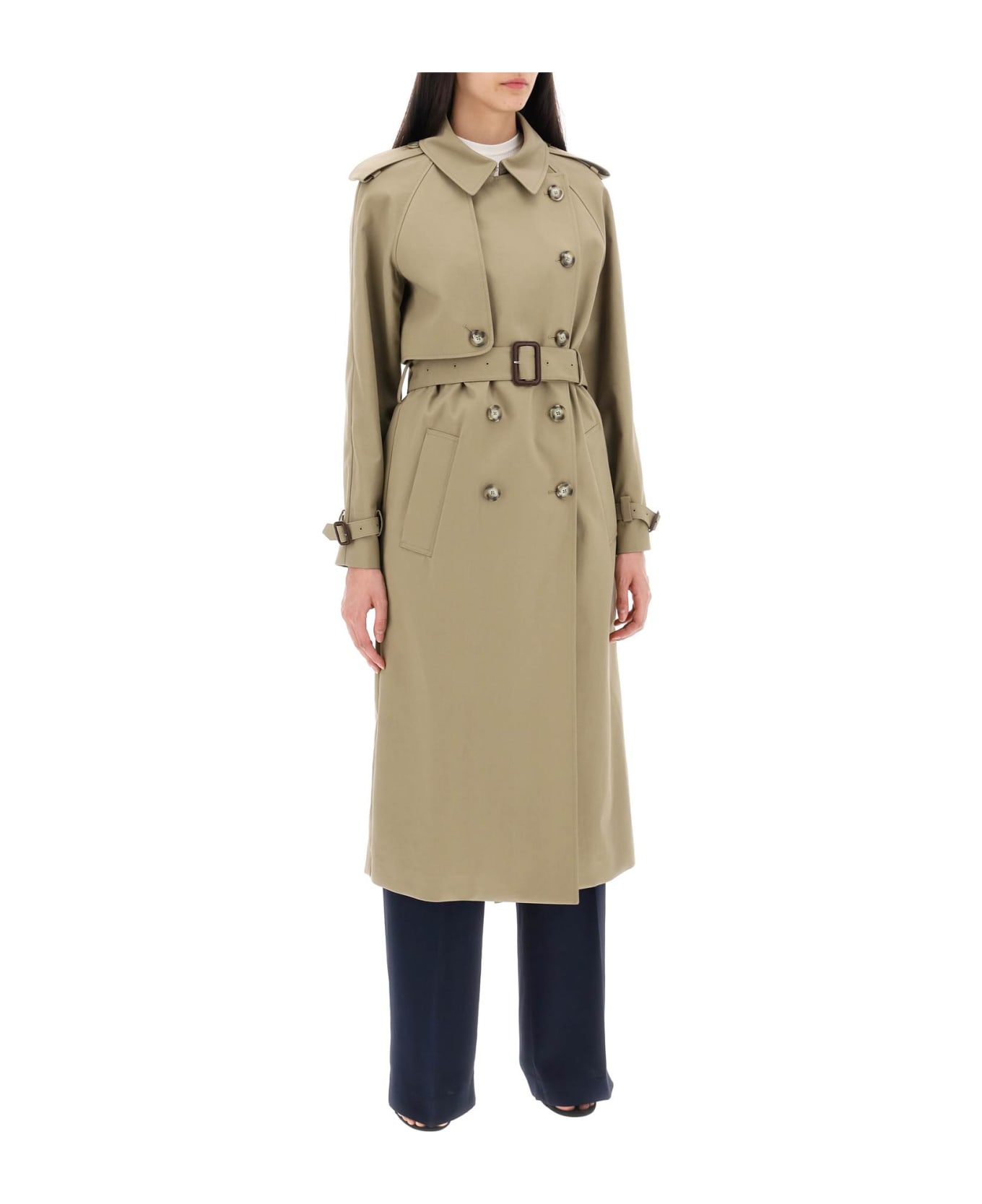 Stella McCartney Sustainable Cotton Double-breasted Trench - OLIVE (Khaki)