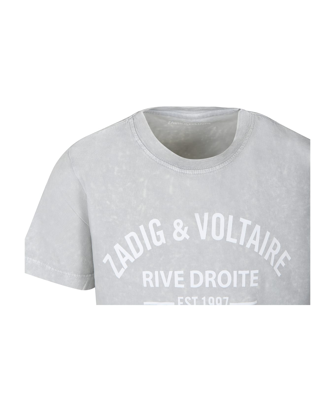 Zadig & Voltaire Gray T-shirt For Boy With Logo - Grey Tシャツ＆ポロシャツ