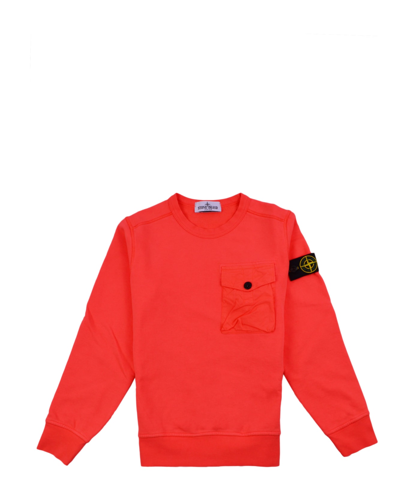 Stone Island Junior Cotton Sweatshirt - Red