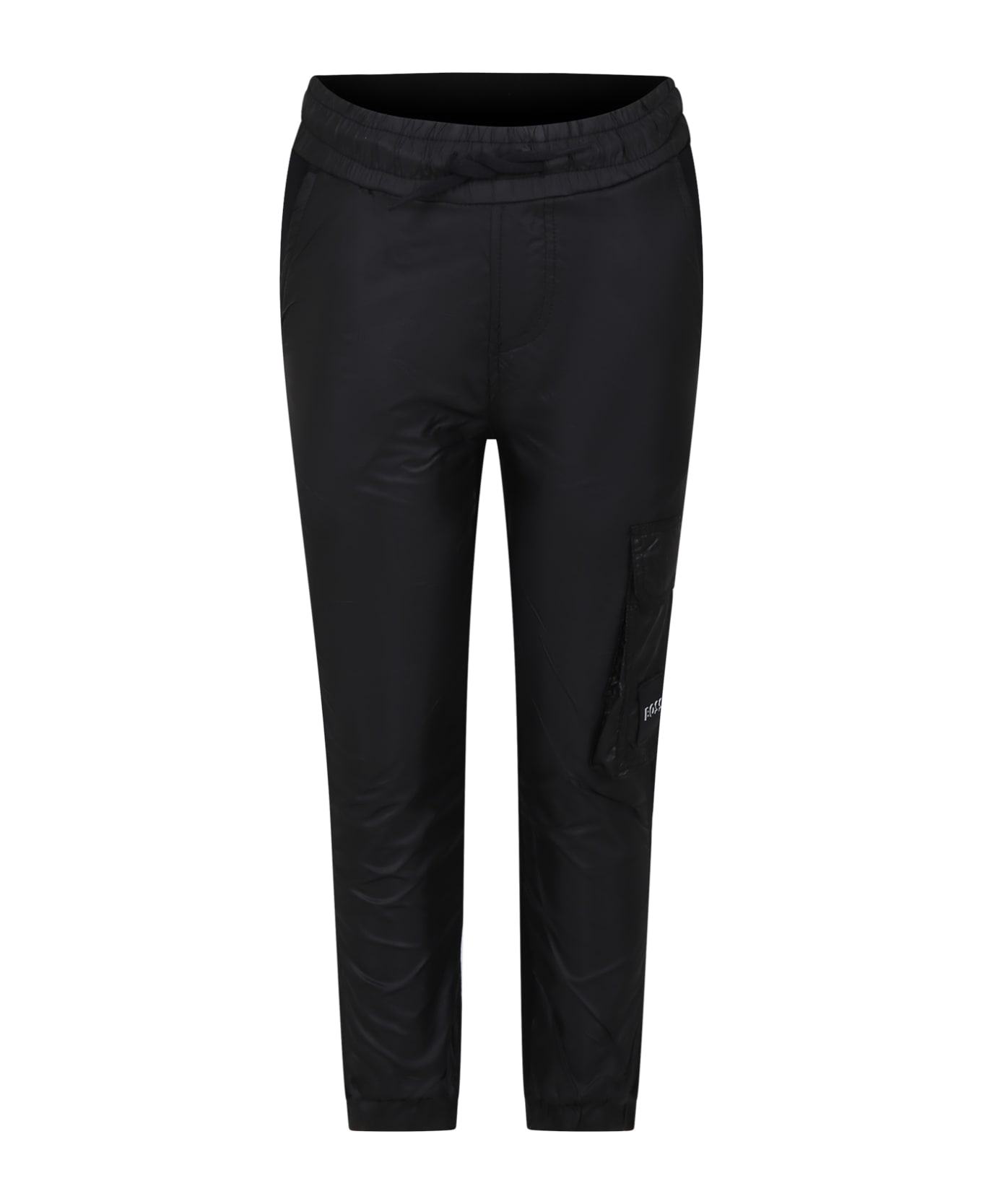 Hugo Boss Black Trousers For Boy With Logo - Black