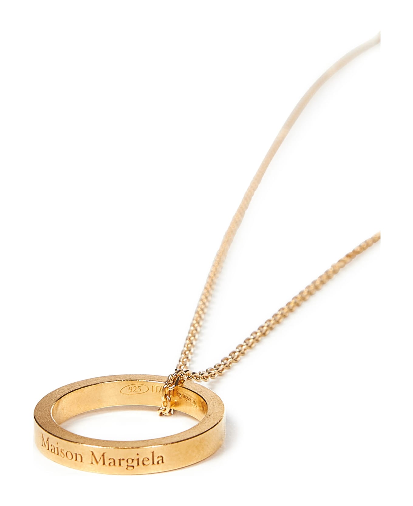 Maison Margiela Logo Ring Necklace - Golden