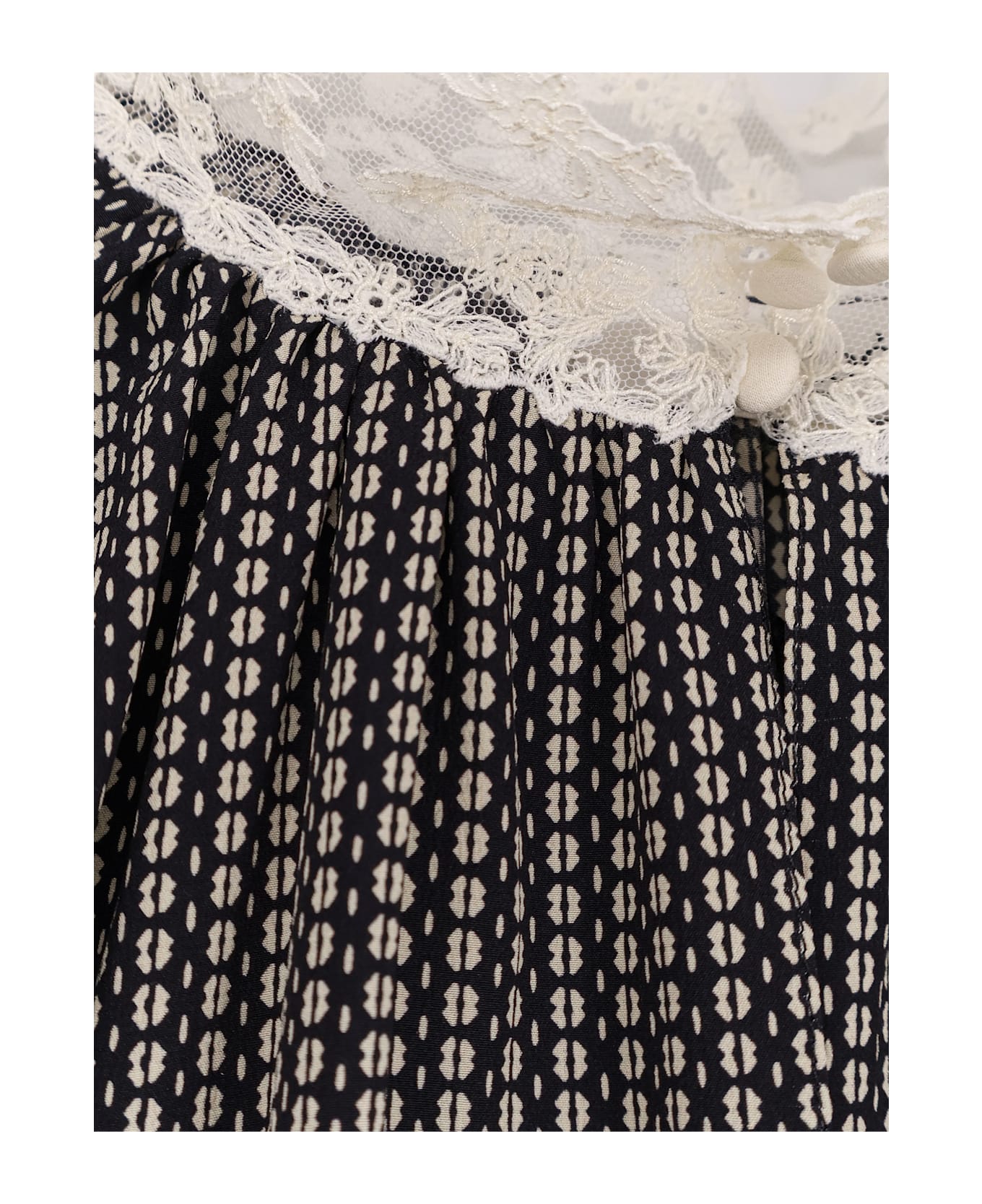 Chloé Biologic Silk Mini Dress - Blackwhite