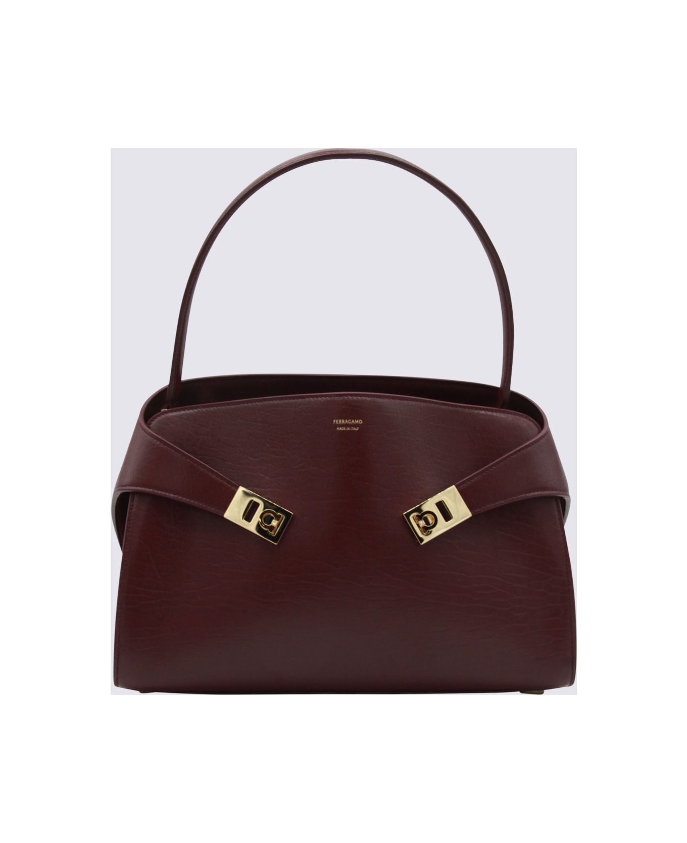 Ferragamo Purple Leather Hug S Shoulder Bag - PLUM