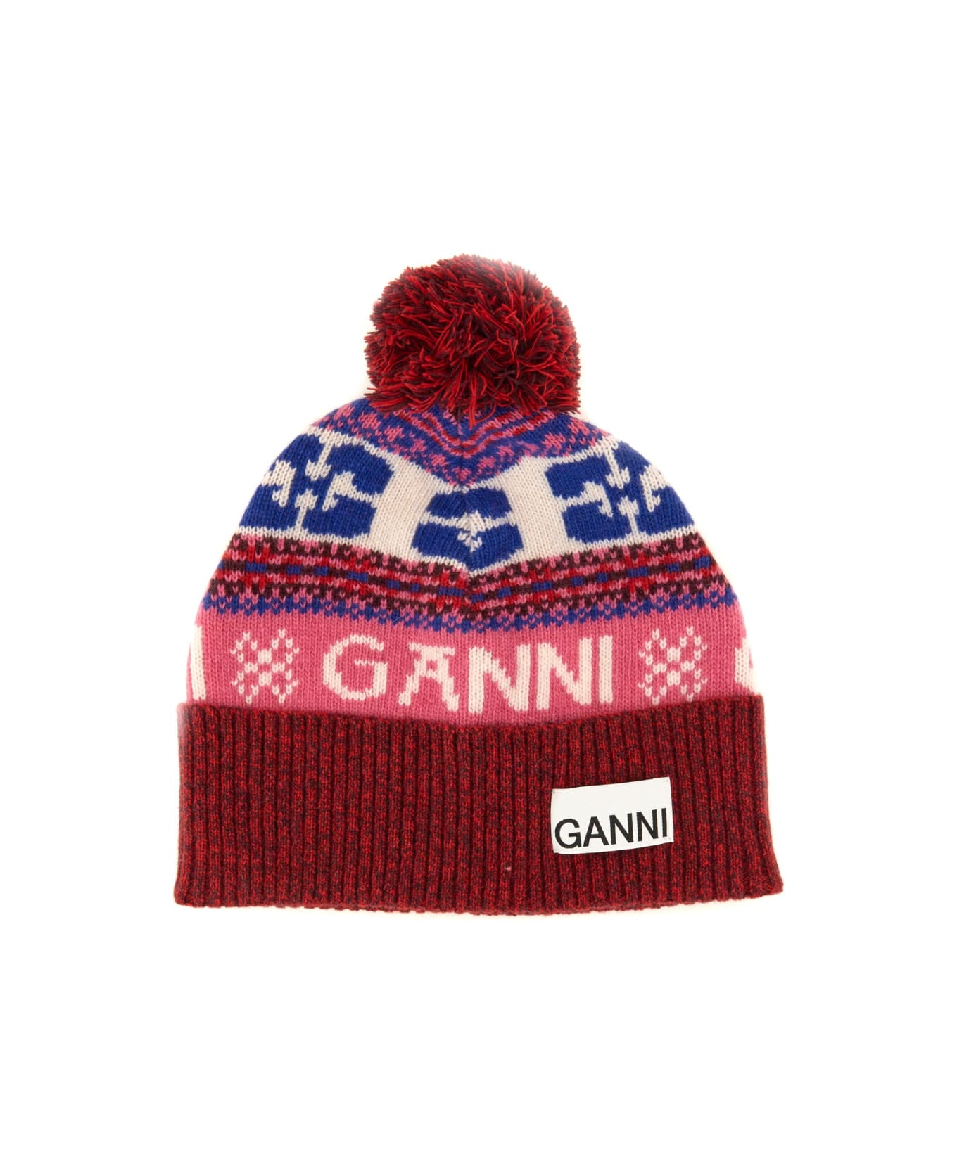 Ganni Wool Beanie Hat - MULTICOLOUR