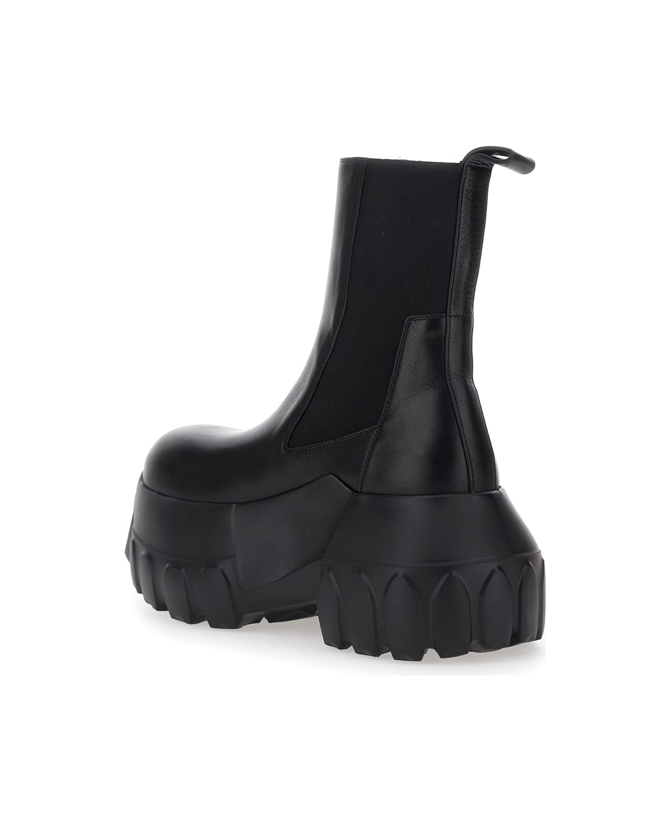 Rick Owens 'beatle Mega Tractor' Black Boots With Oversized Platform In Leather Woman - Black