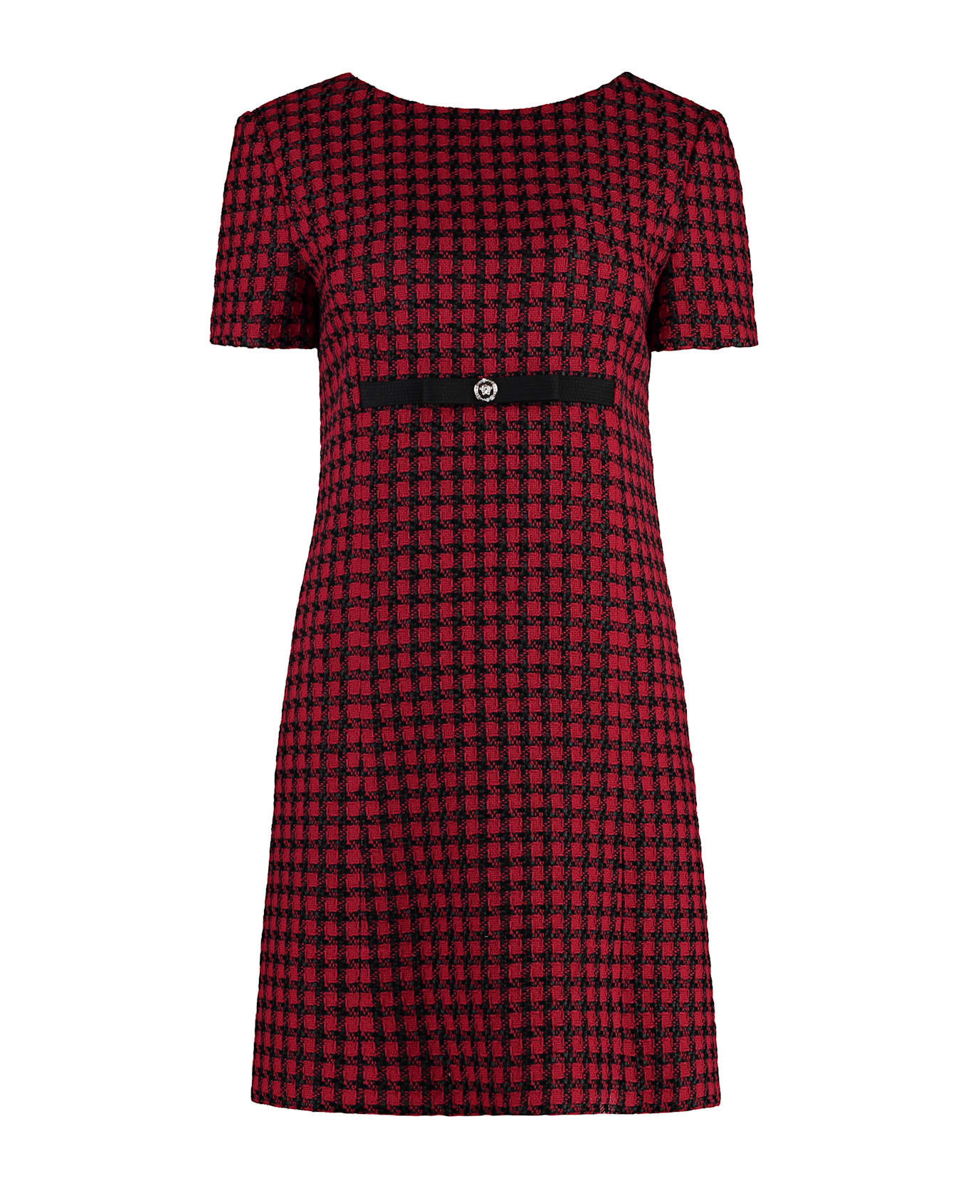 Versace Wool Blend Tweed Dress - red