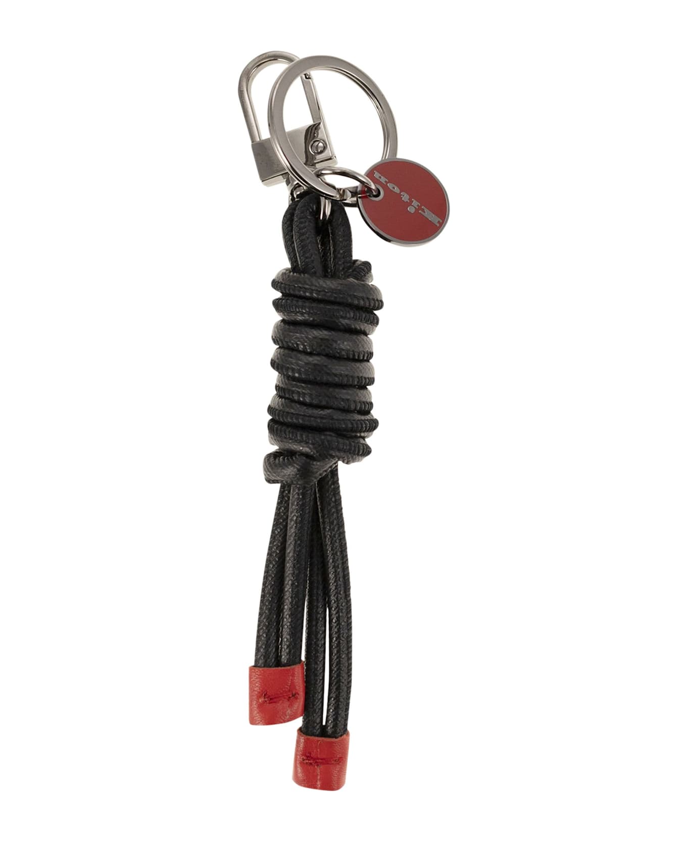 Kiton Leather Key Ring - Black