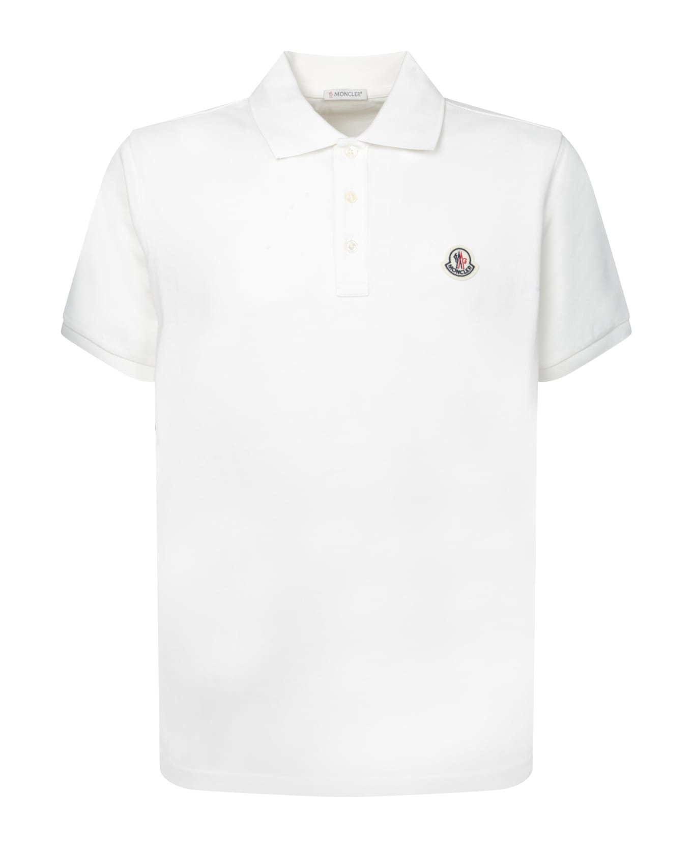 Moncler Logo Patch Short-sleeved Polo Shirt - White