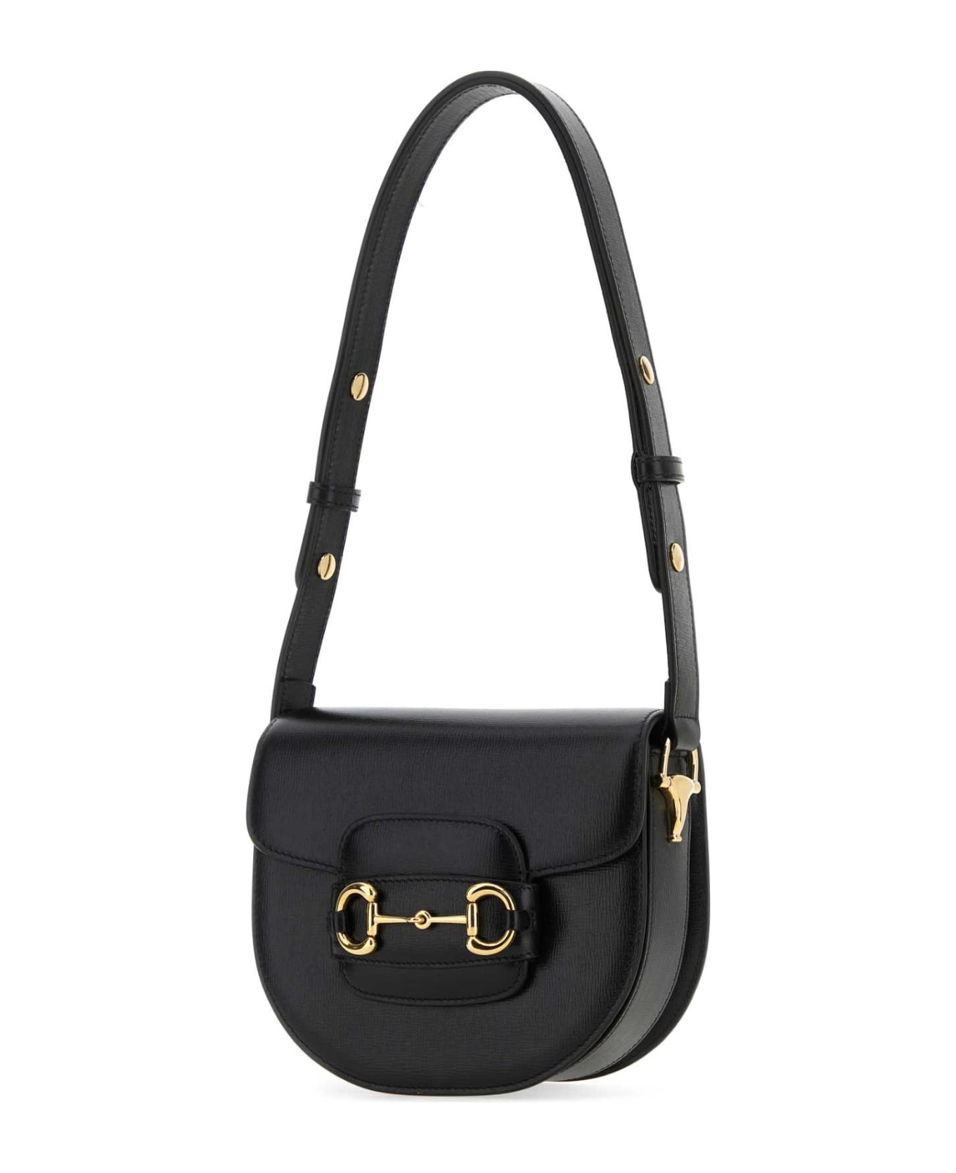 Gucci Black Leather Mini Gucci Horsebit 1955 Shoulder Bag - 1000
