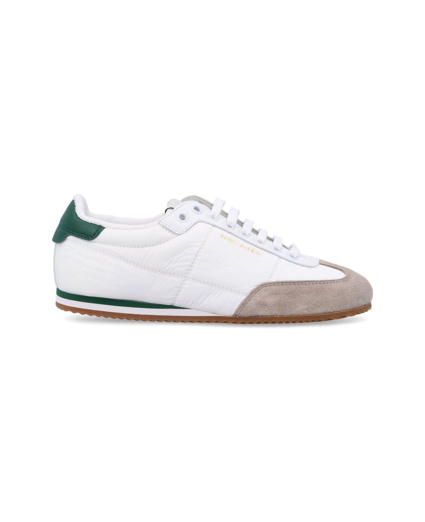 Saint Laurent Logo Printed Lace-up Sneakers - Bianco