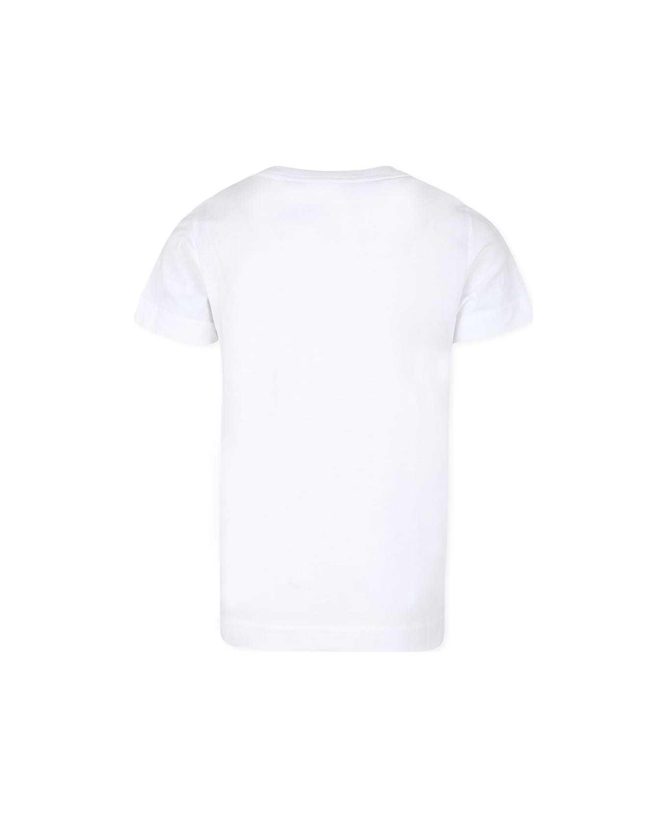 Converse White T-shirt For Kids With Logo - White