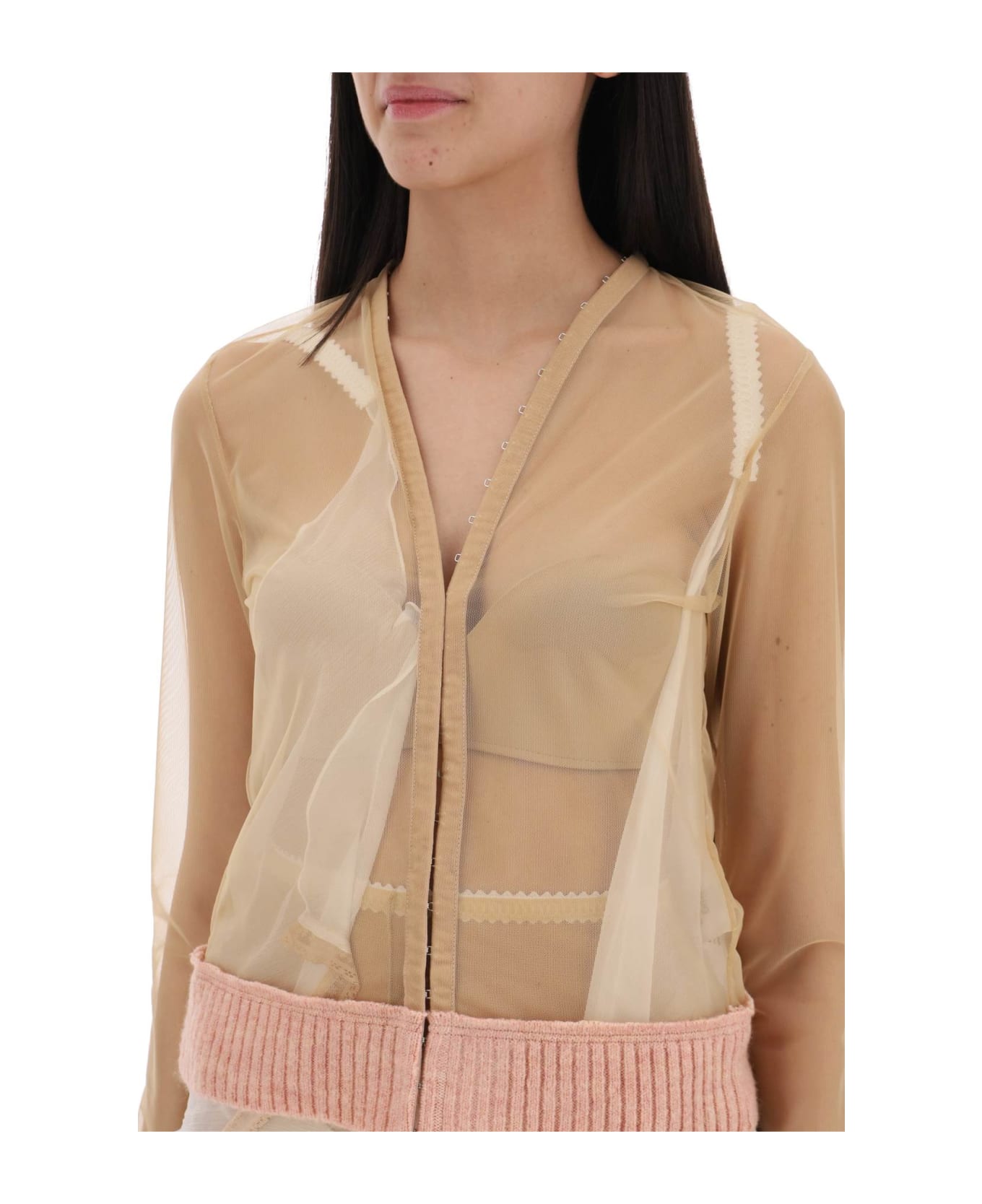 Dilara Findikoglu 'transparent Tulle Top By Public - NUDE (White)