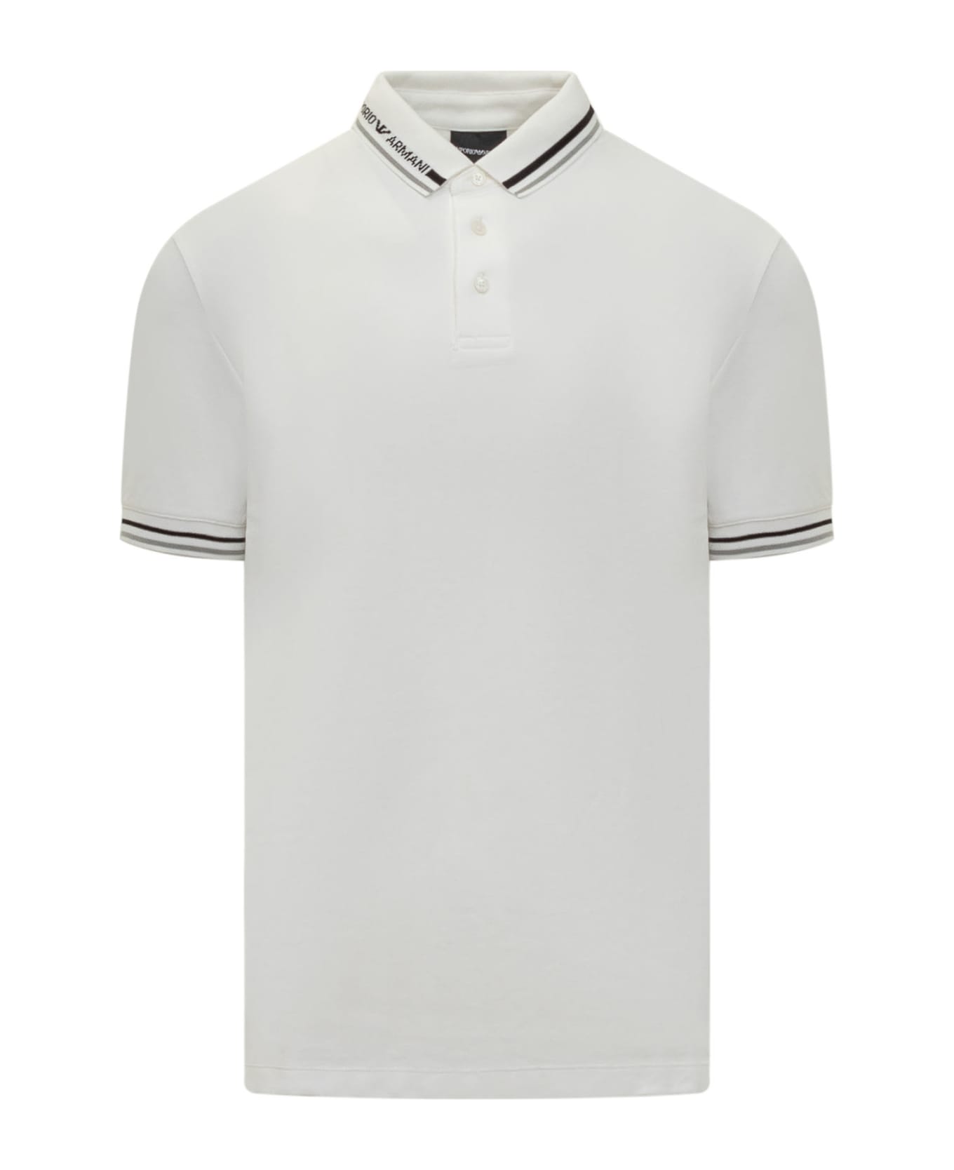 Emporio Armani Polo Shirt With Logo - Neck Off White ポロシャツ
