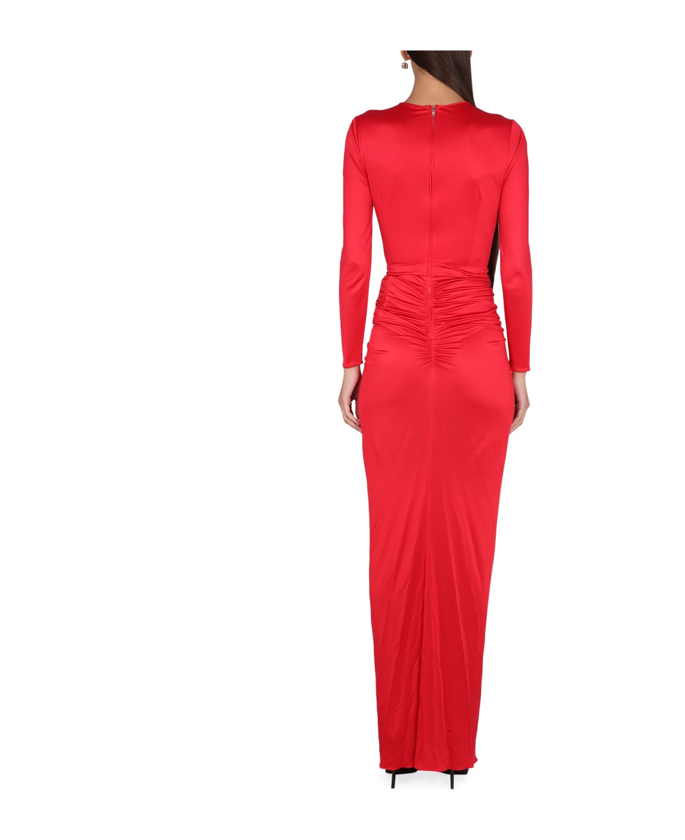 Dolce & Gabbana Dress With Drape - ROSSO