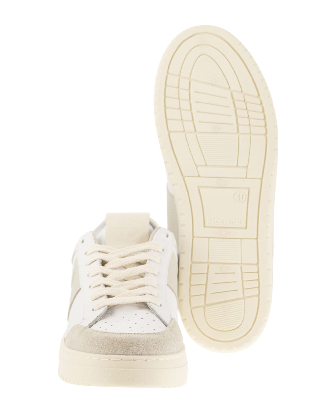Saint Sneakers Sail - Leather And Suede Trainers - White/marble スニーカー