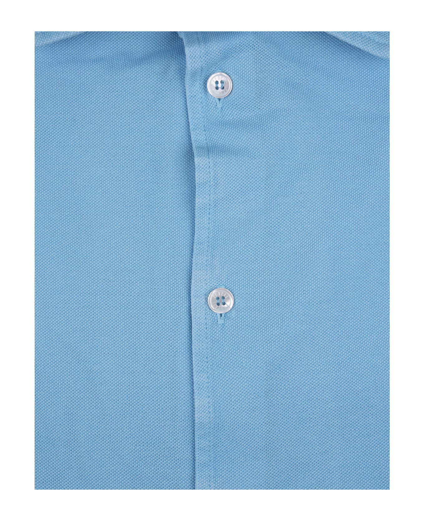 Fedeli Teorema Shirt In Sky Blue Cotton Piqué - Blue シャツ