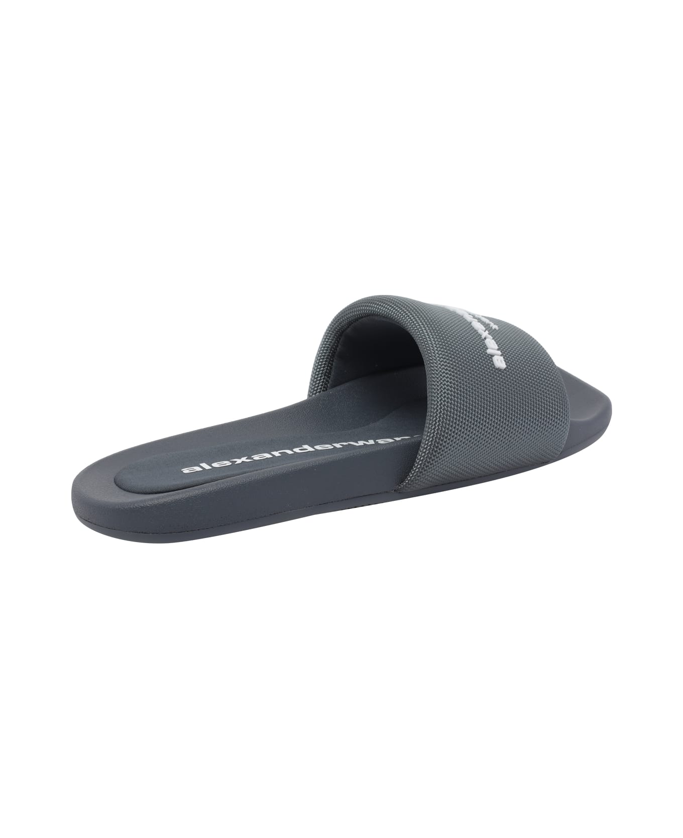 Alexander Wang Logo Slide Sandals - Grey