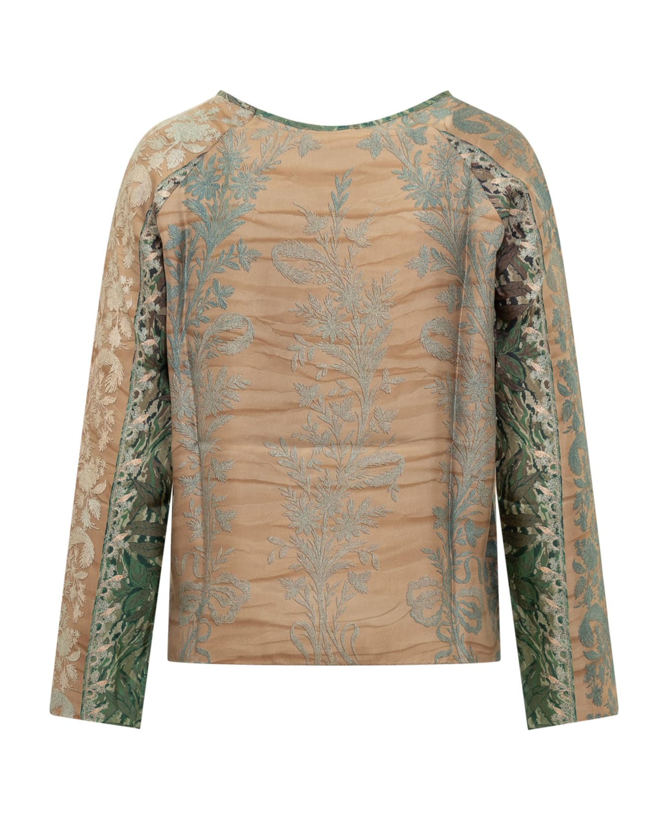 Pierre-Louis Mascia Silk Blouse With Floral Pattern - CIPRIA AZZURRO