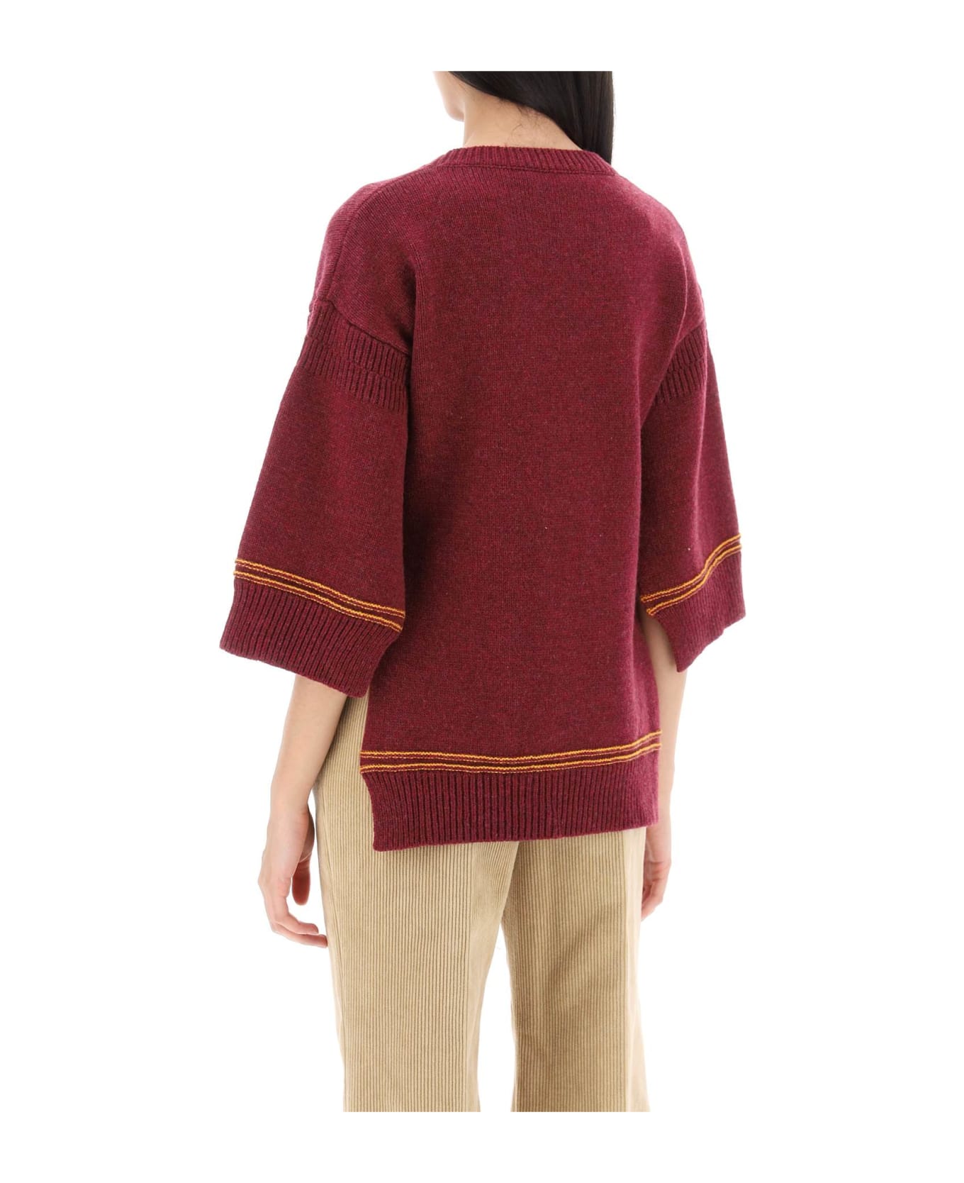 Marni Sweater In Jacquard Knit With Logo - RUBY (Red) ニットウェア