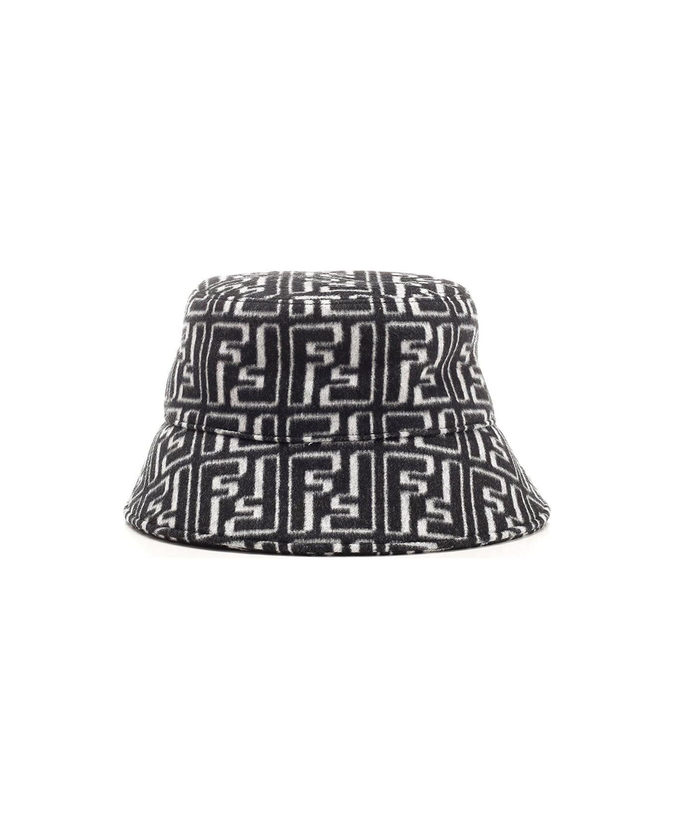 Fendi Monogram Jacquard Bucket Hat - Bianco/Nero