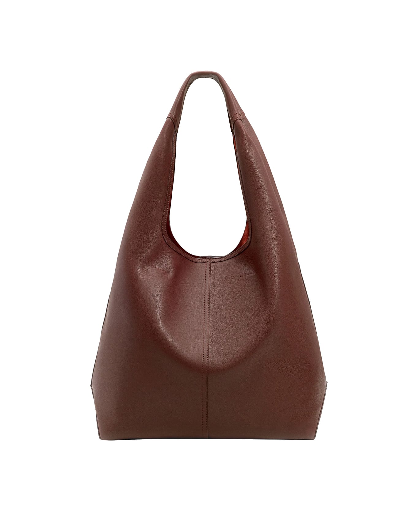 Ami Alexandre Mattiussi 
etienne
 Bordeaux Shoulder Bag With Logo Print On The Front In Leather Woman - BORDEAUX