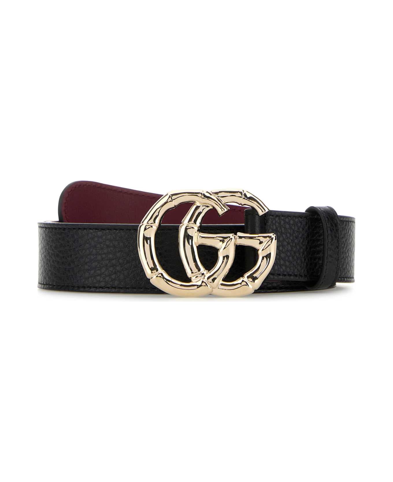 Gucci Black Leather Belt - NERO