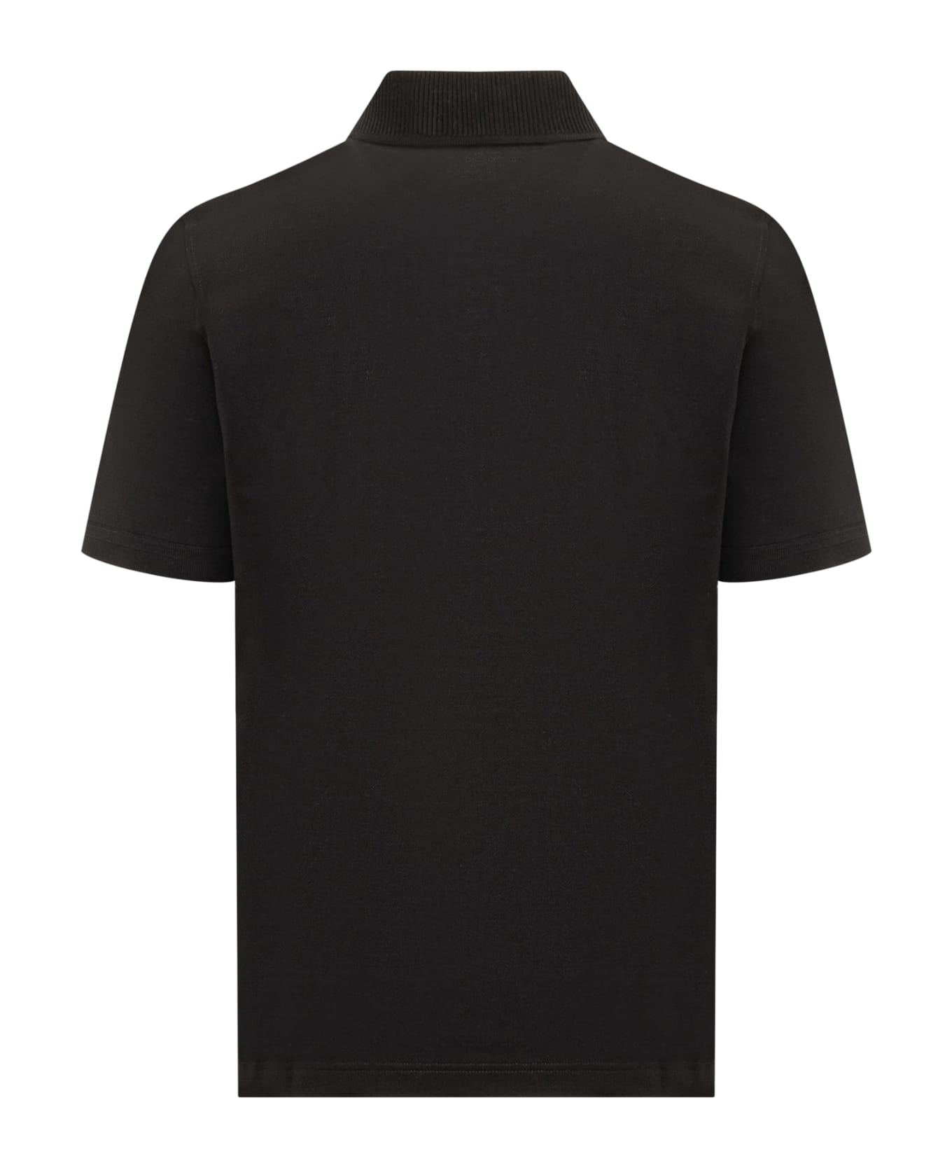 Ferragamo Cotton Pique Polo Shirt - Black