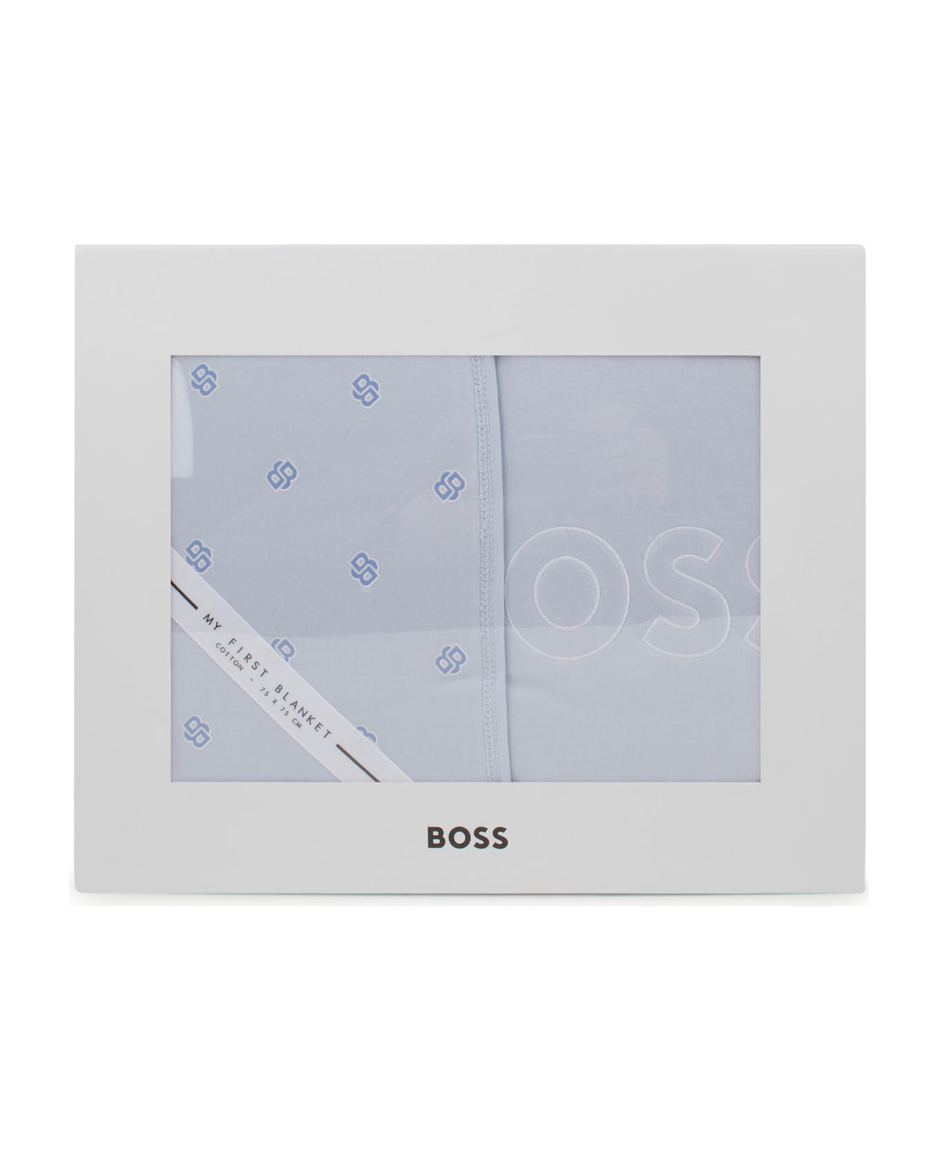 Hugo Boss Coperta Con Ricamo - Light blue