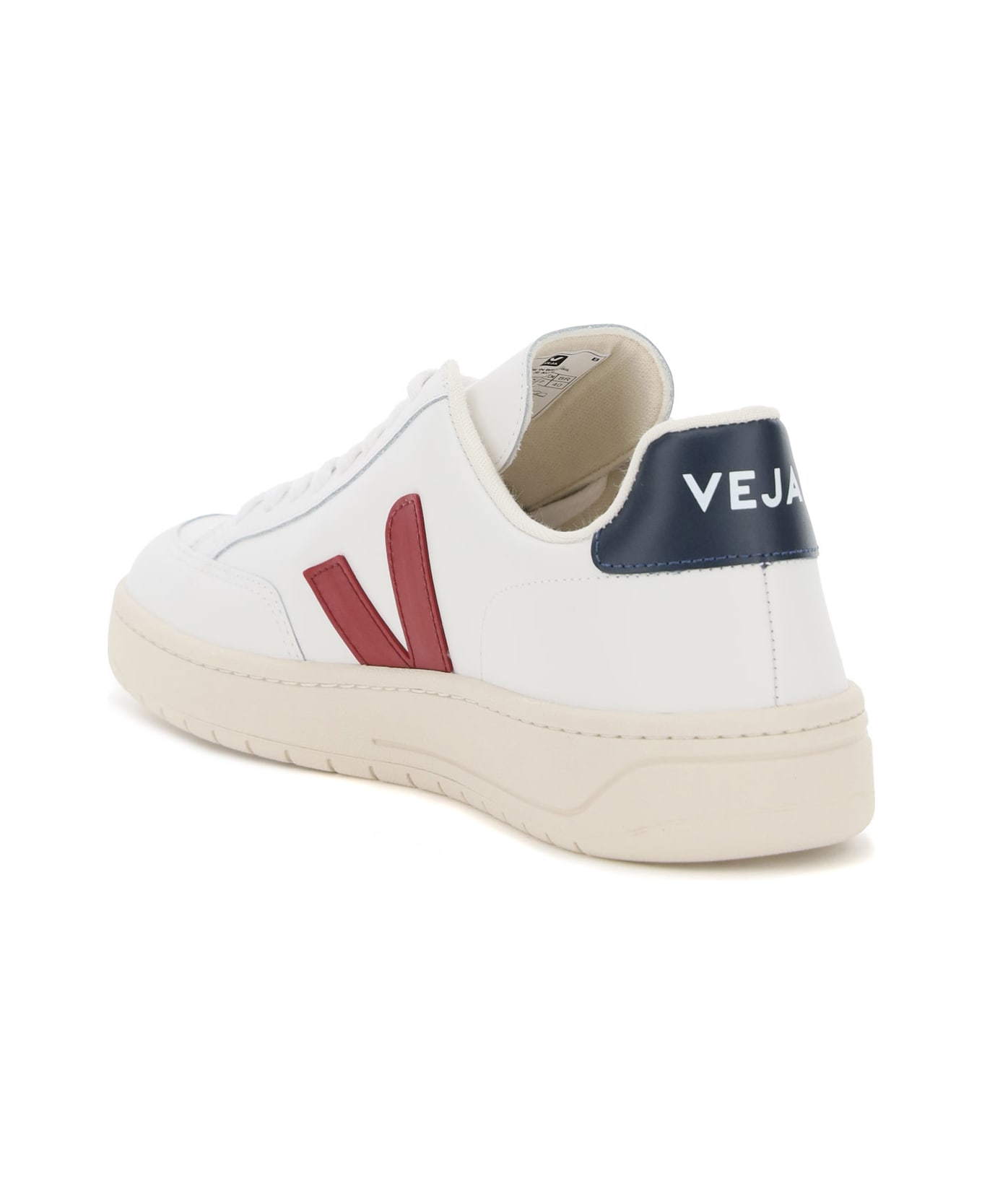 Veja V-12 Leather Sneakers - EXTRA WHITE MARSALA NAUTICO (White)