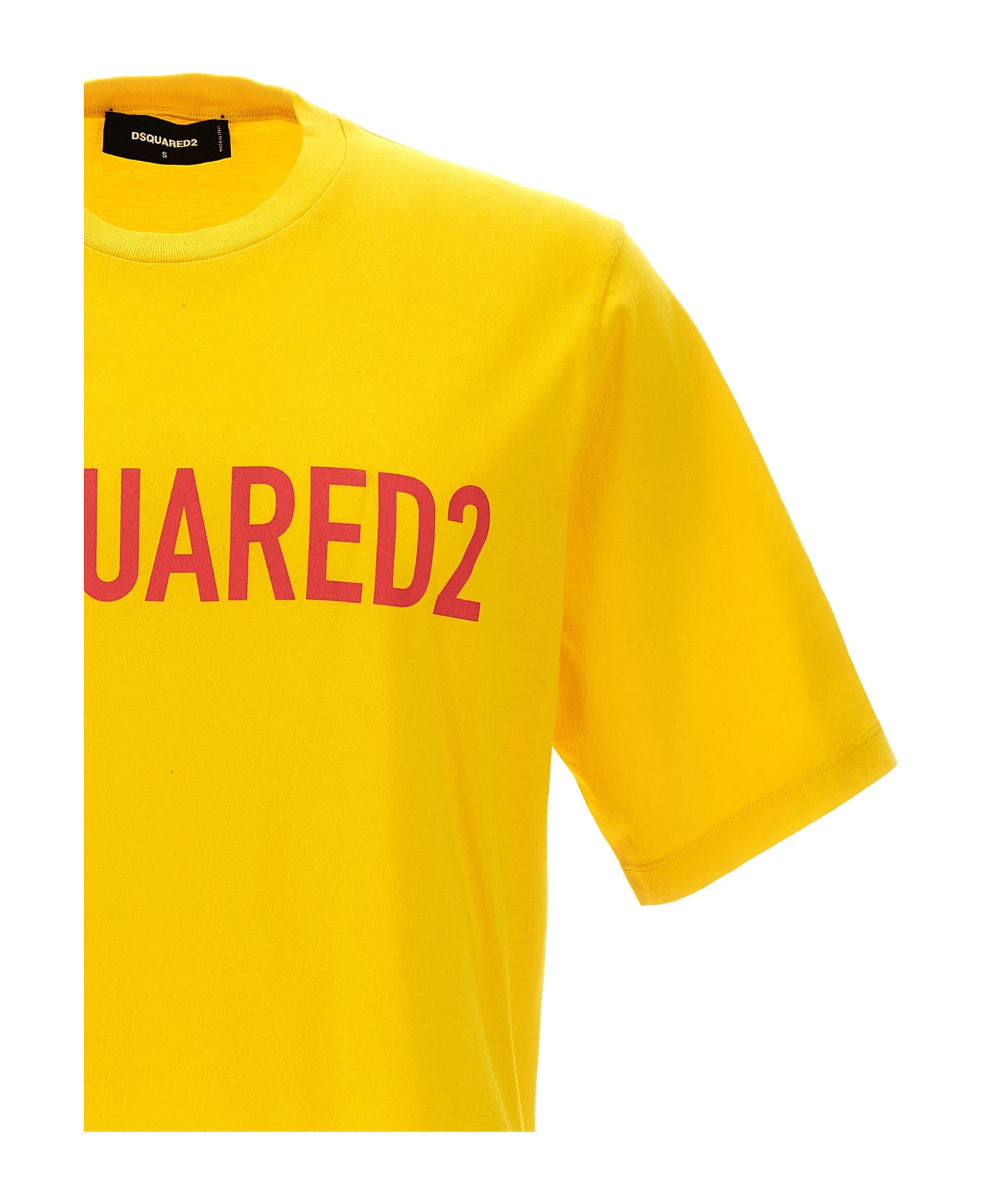 Dsquared2 Cotton Crew Neck T-shirt - Yellow シャツ