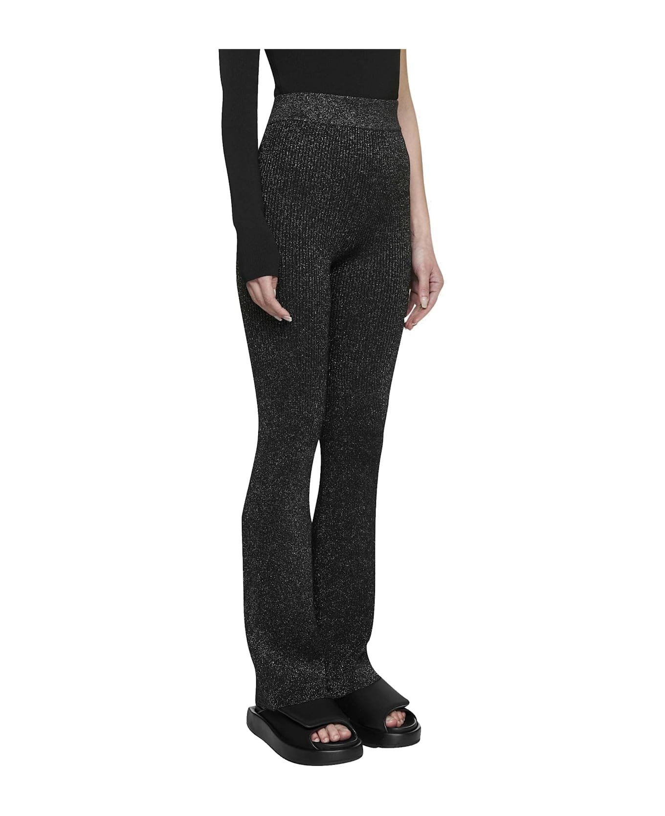 GCDS Viscose And Lurex Pants - Black