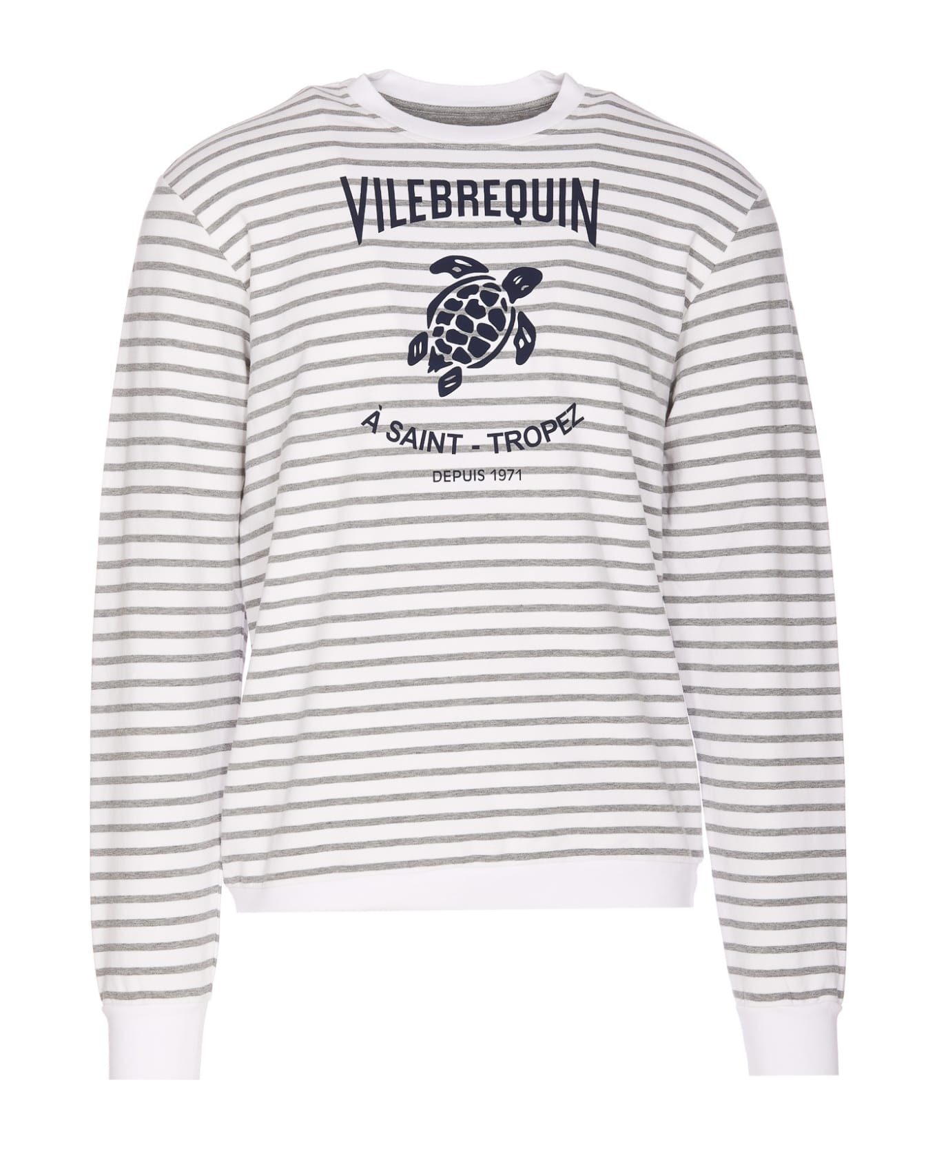 Vilebrequin Turtle Logo Long Sleeves T-shirt - Bianco Grigio フリース