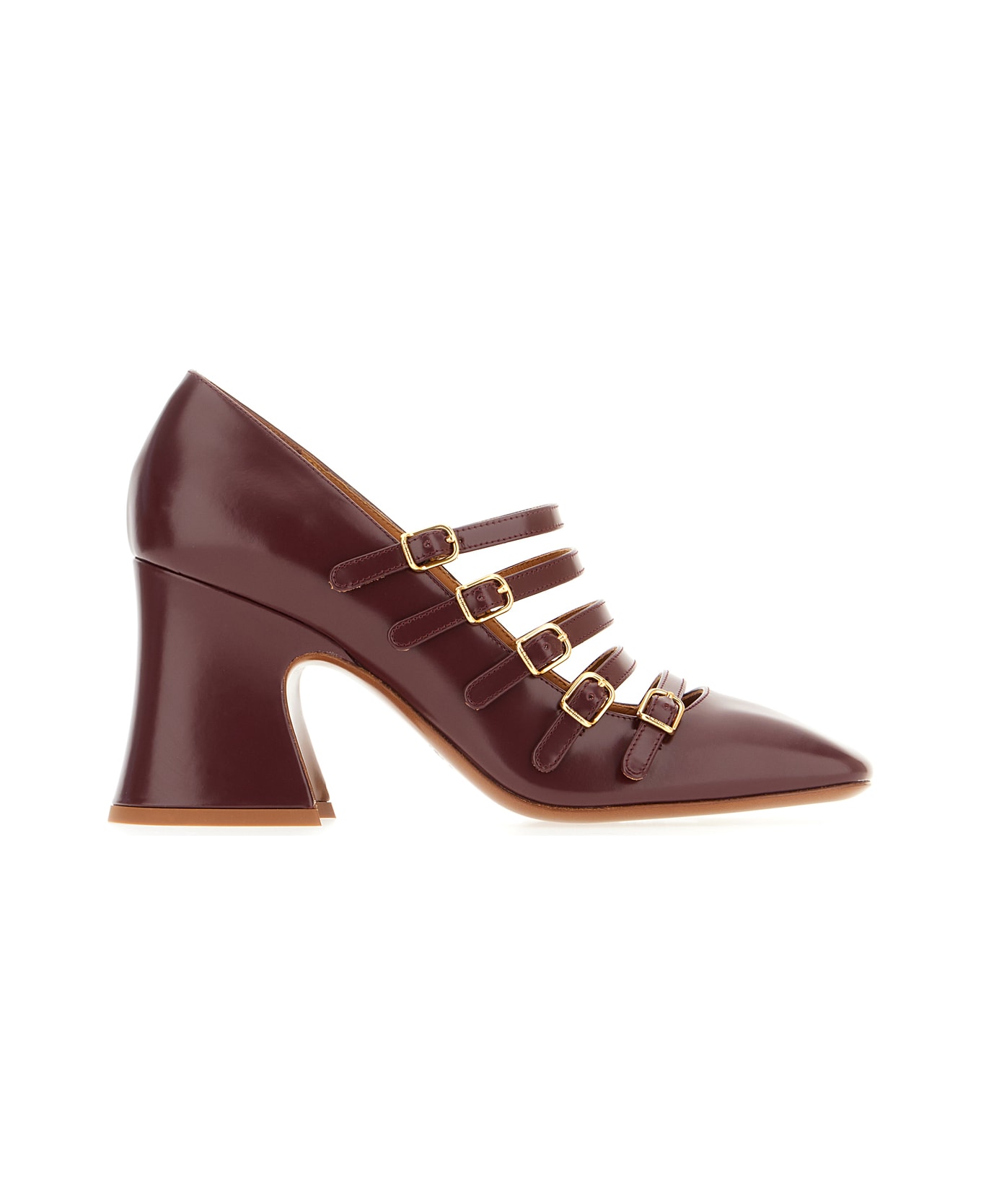 Chloé Aubergine Leather Pumps - BURNT PURPLE