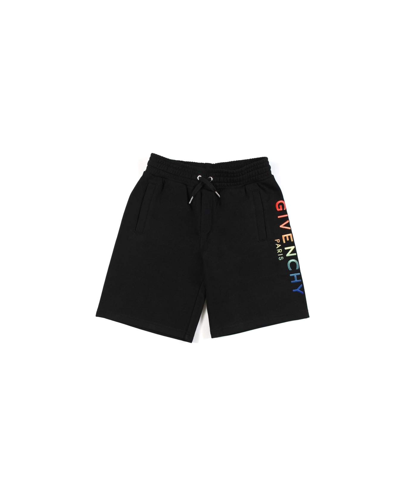Givenchy Multicolor Side Logo Bermuda Shorts - BLACK