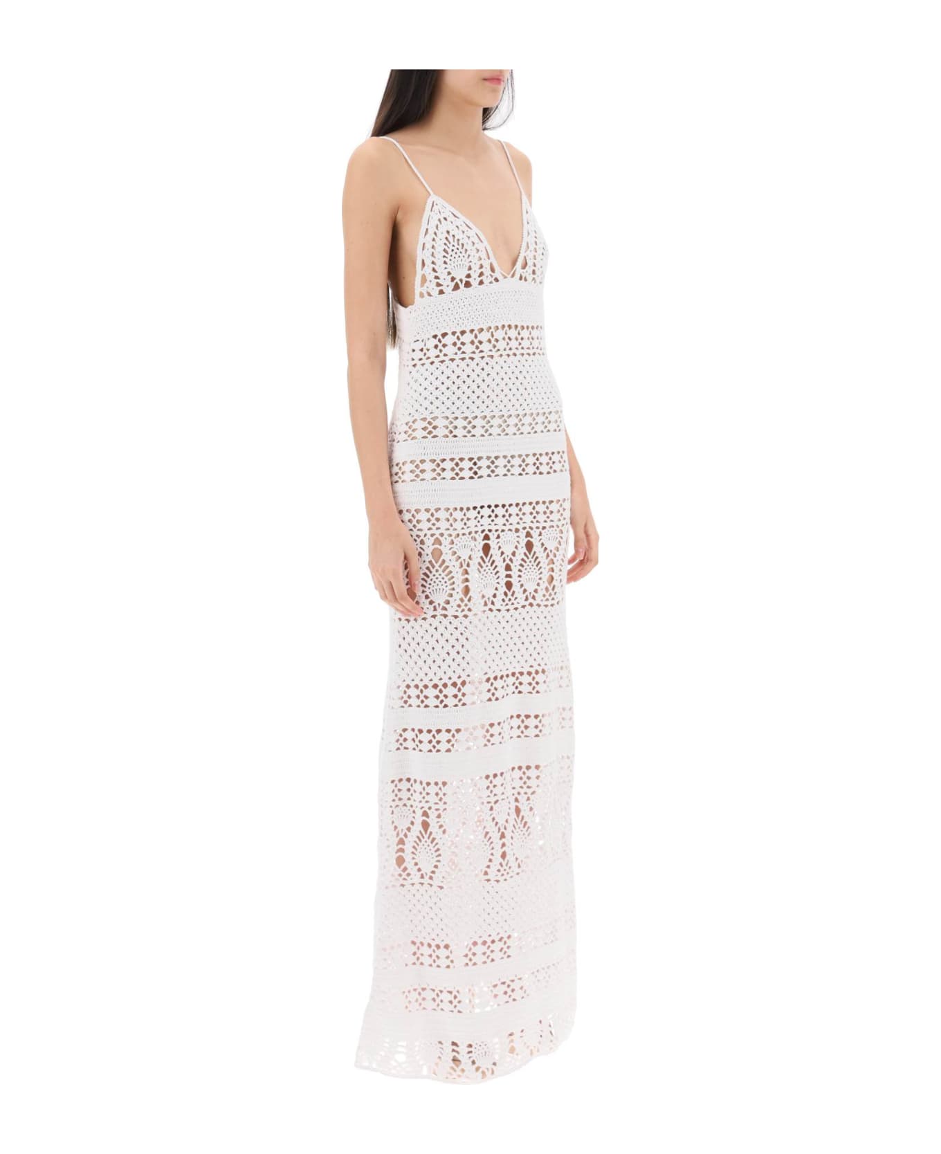 Dsquared2 Crochet Maxi Dress - WHITE (White)