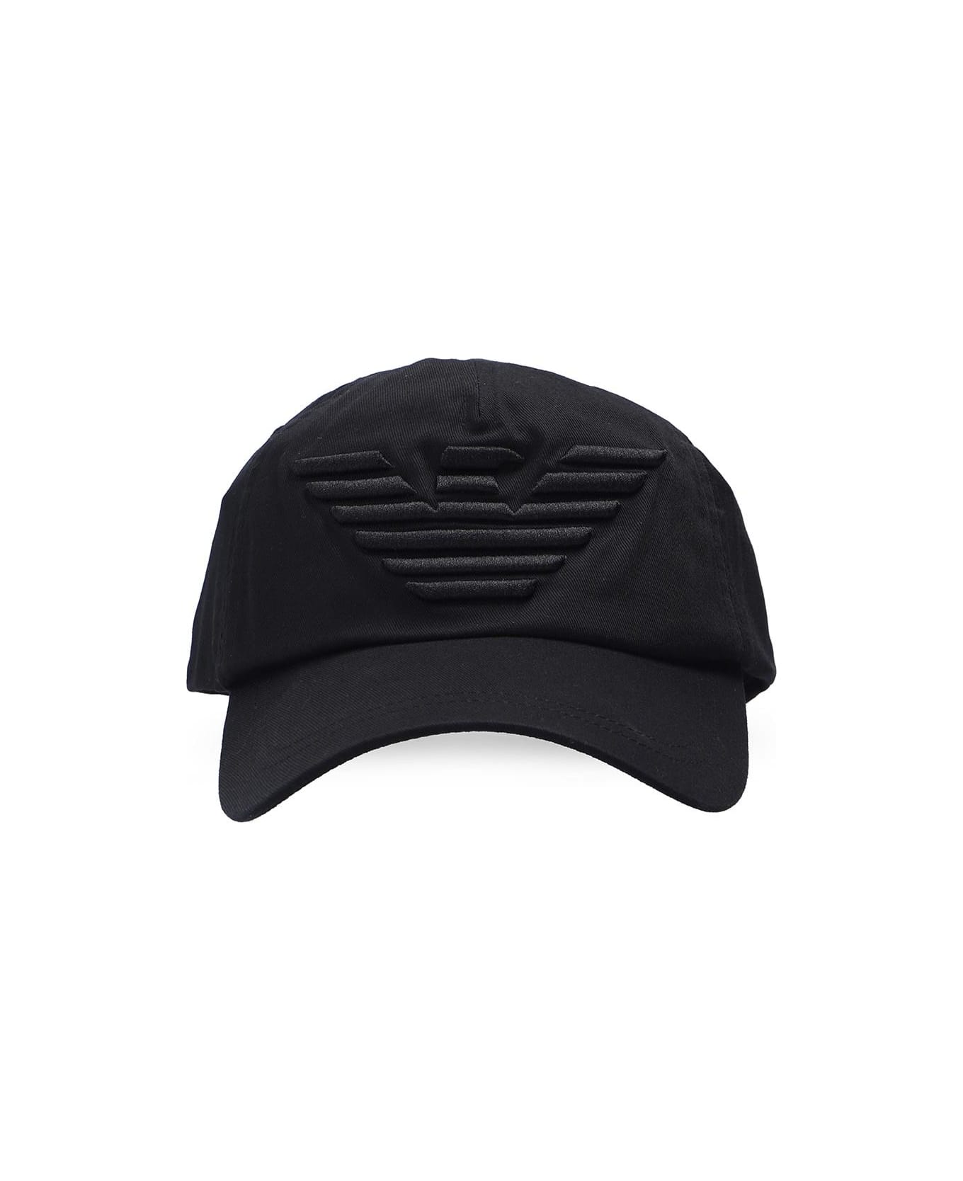 Emporio Armani Branded Baseball Cap - Black