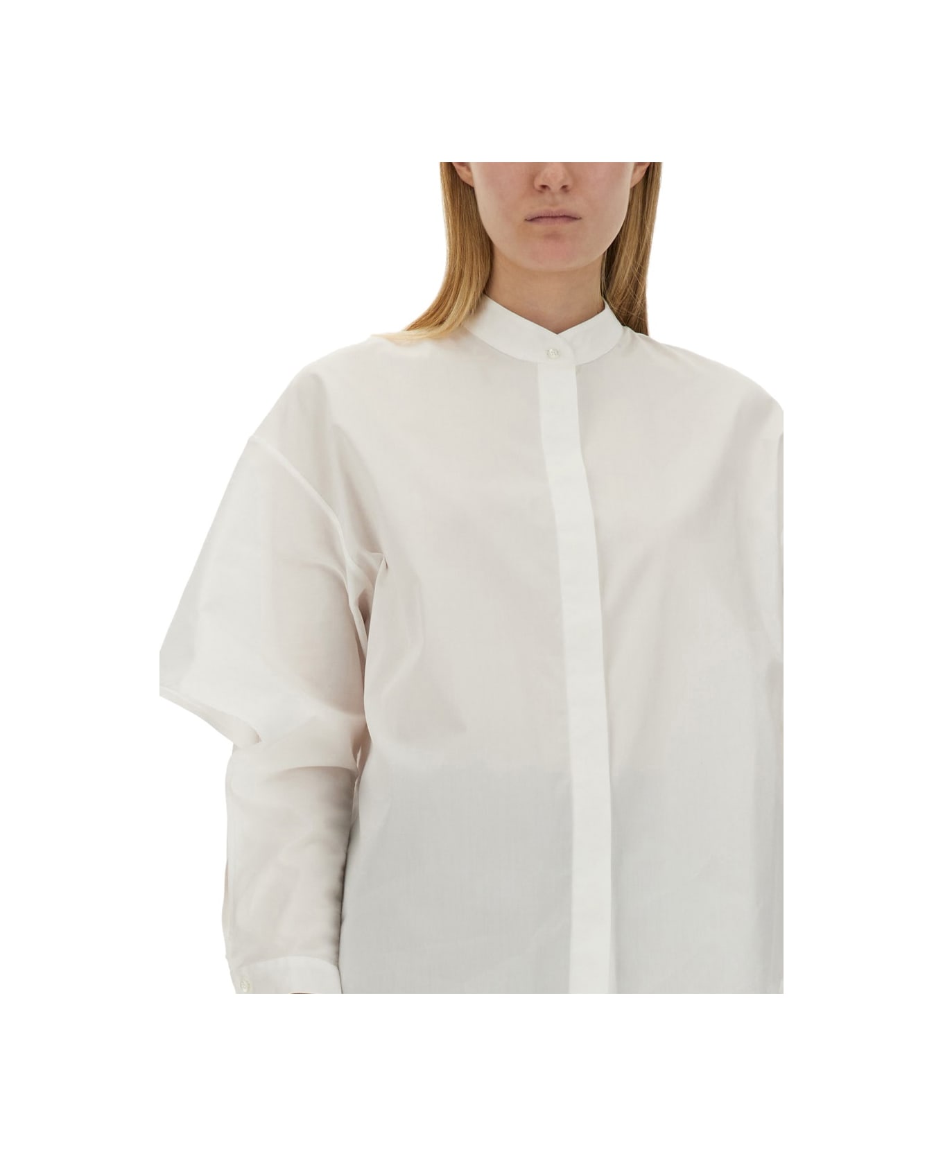 Aspesi Shirt With Mandarin Collar - White