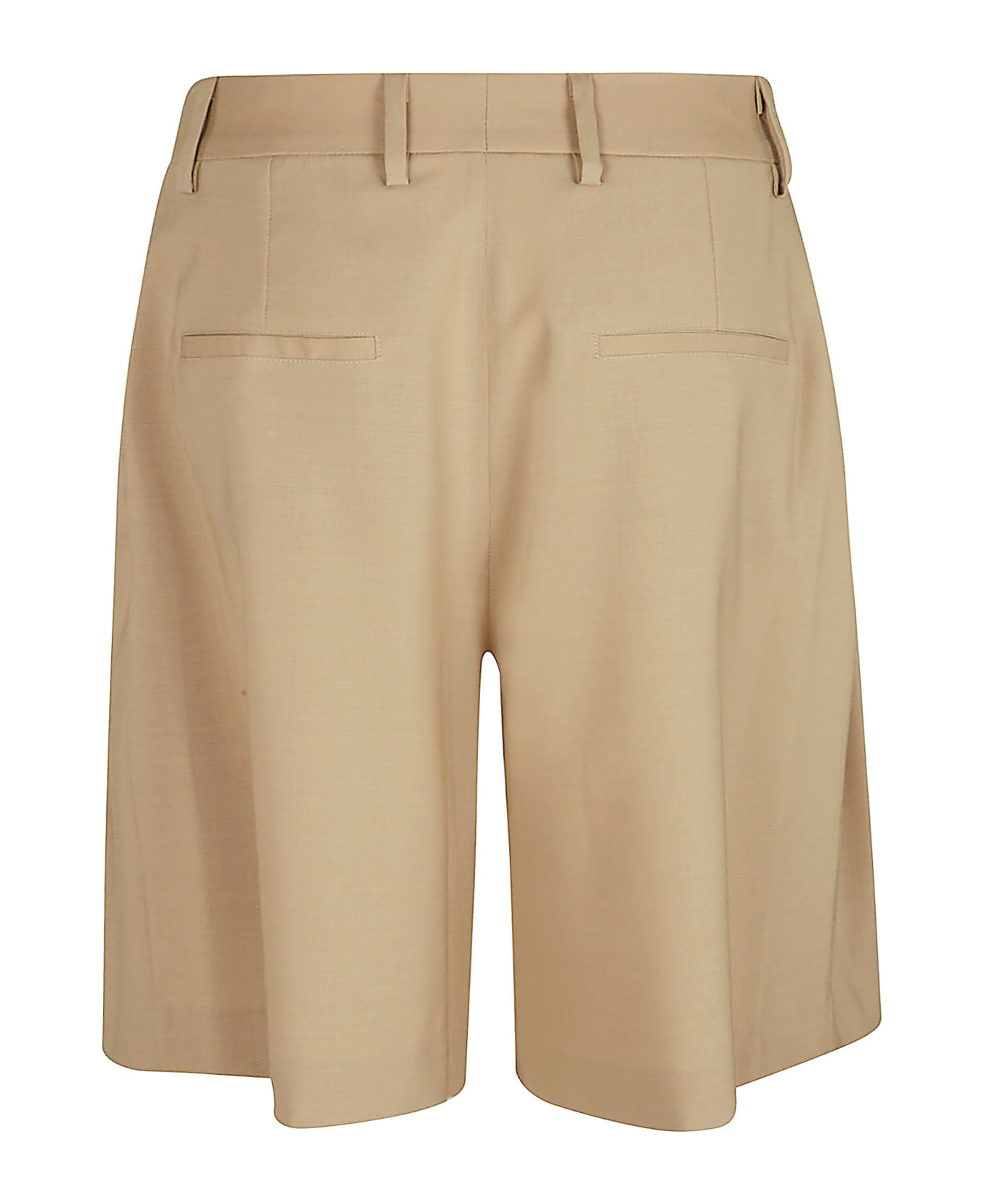 Maison Flaneur Wide Leg Plain Trouser Shorts - Camel