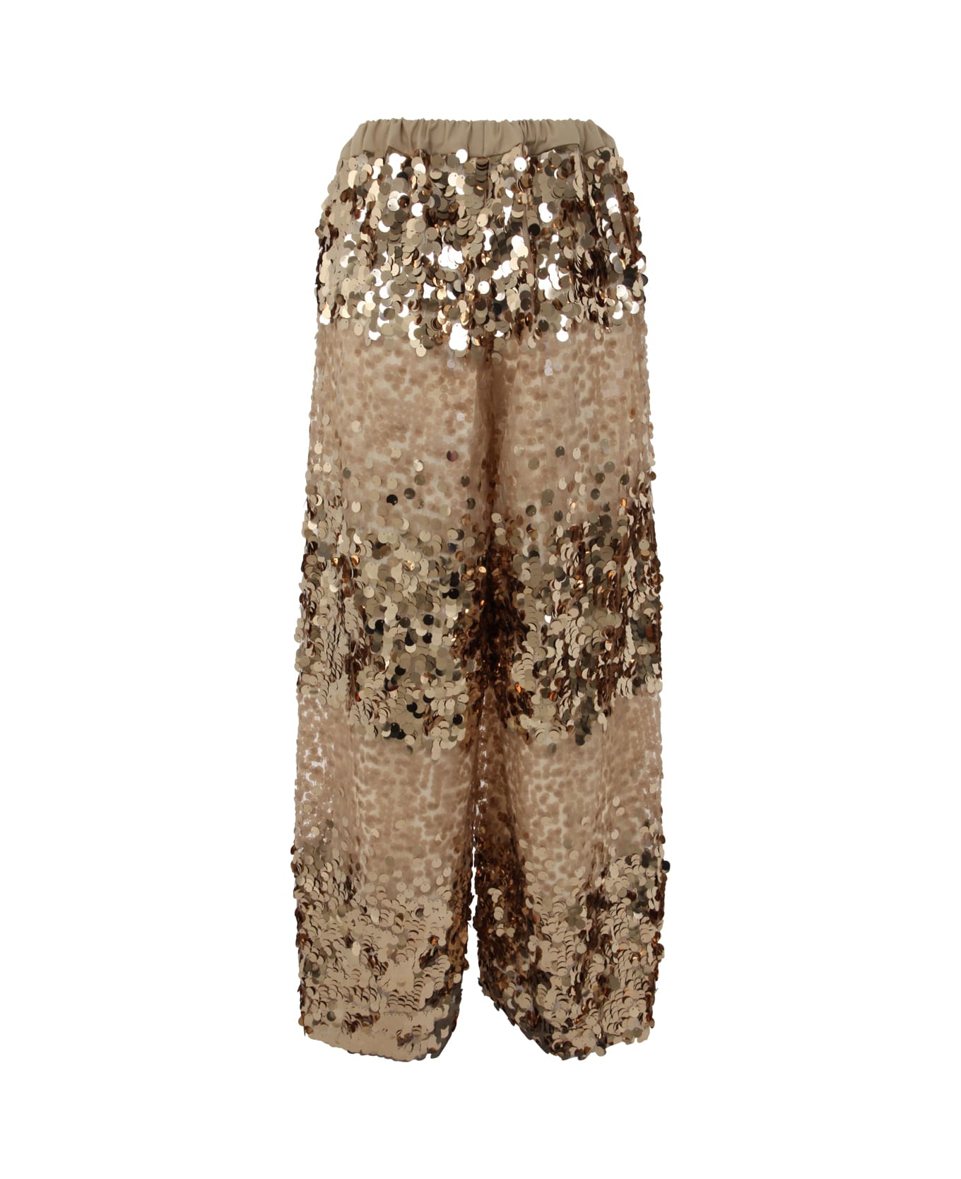Antonio Marras Elastic Palazzo Trousers With Pattern - Gold