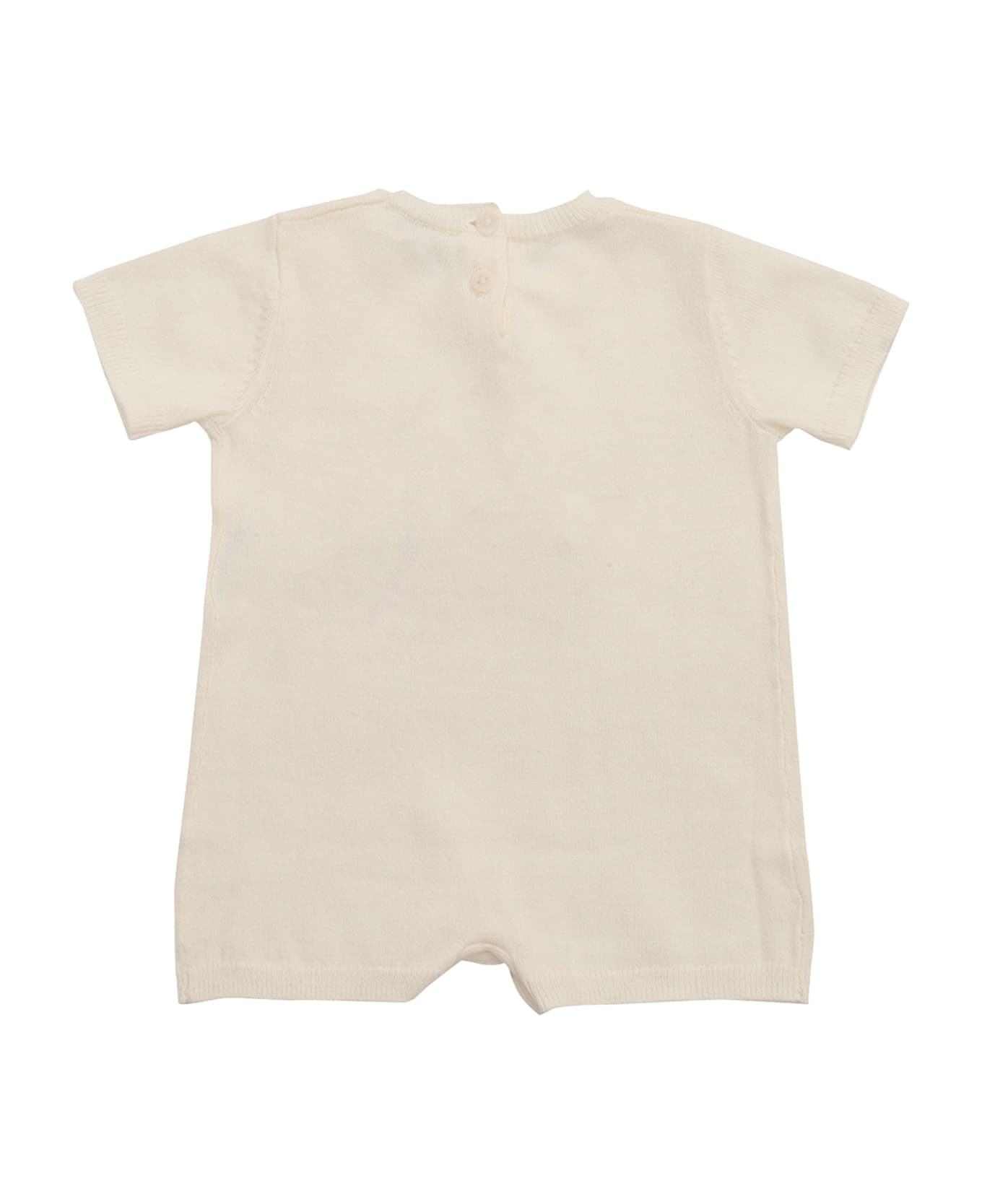 Il Gufo Short Knitted Romper - WHITE