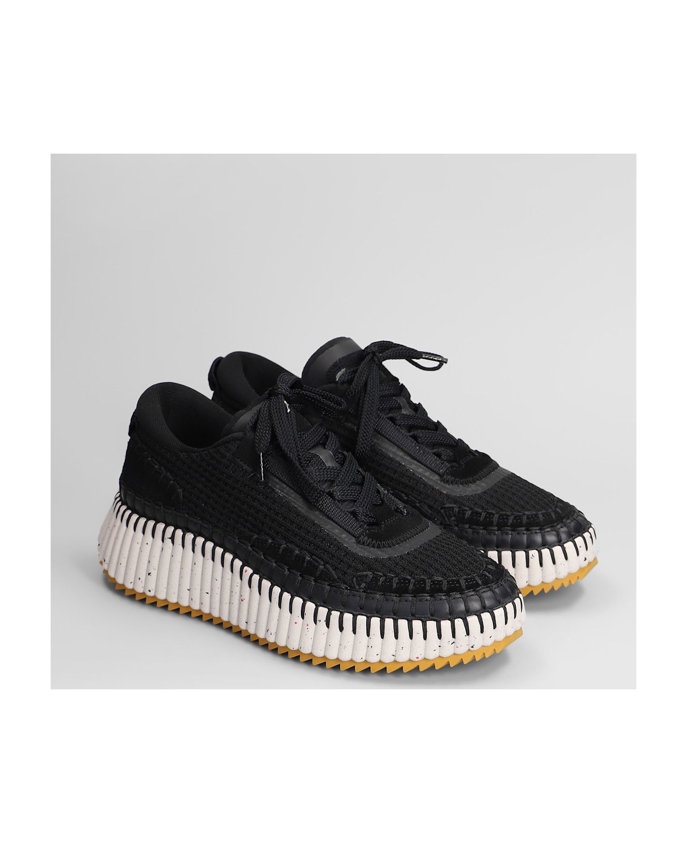 Chloé Nama Sneakers In Black Fabric - black