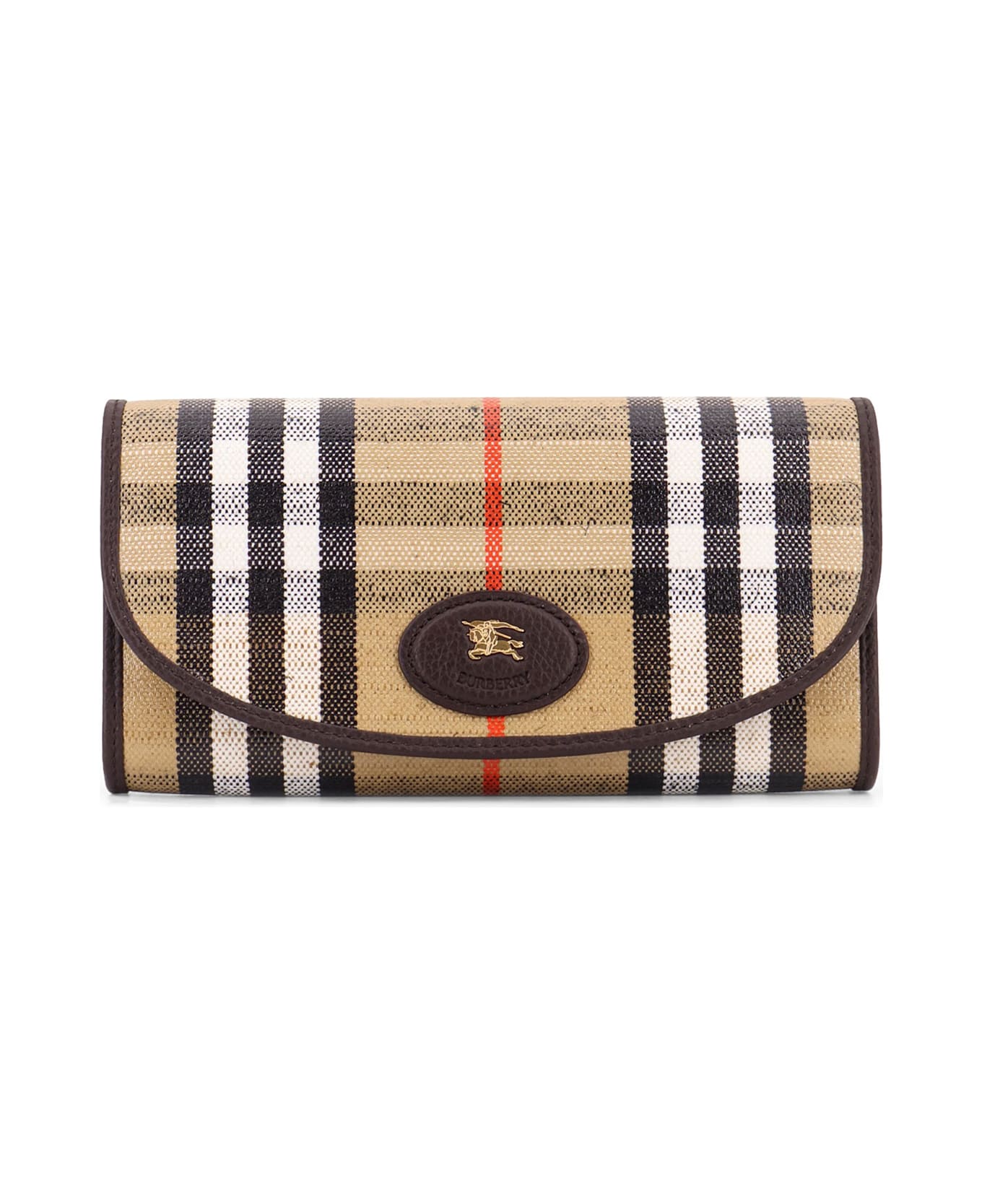 Burberry Coated Canvas Wallet With Burberry Check Motif - MULTICOLOUR