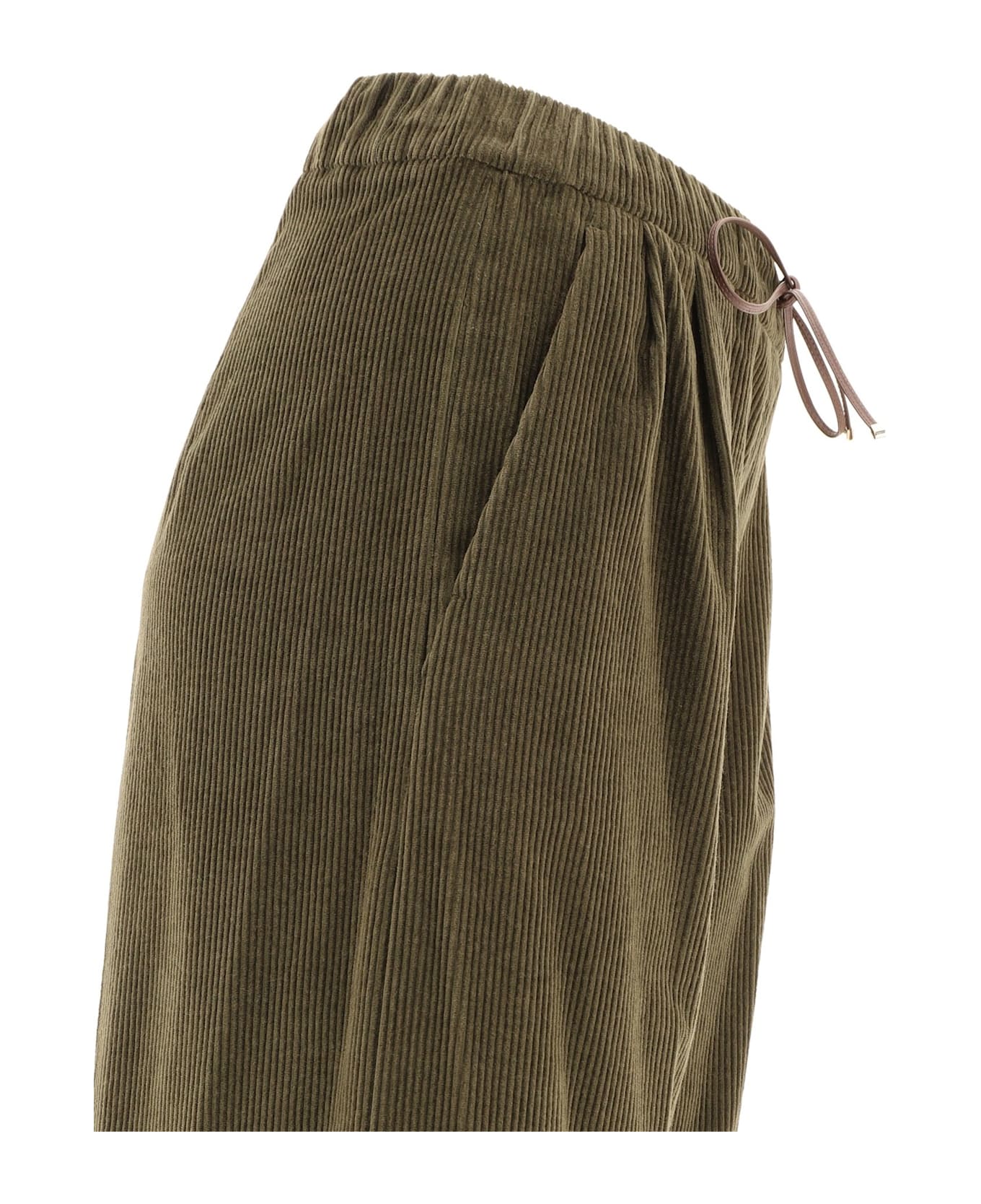 Max Mara Lerici Corduroy Drawstring Trousers - Green