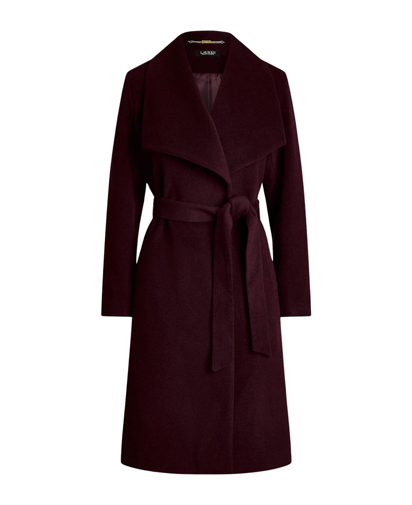 Ralph Lauren Wool Wrp 42 Lined Coat - Pinot Noir