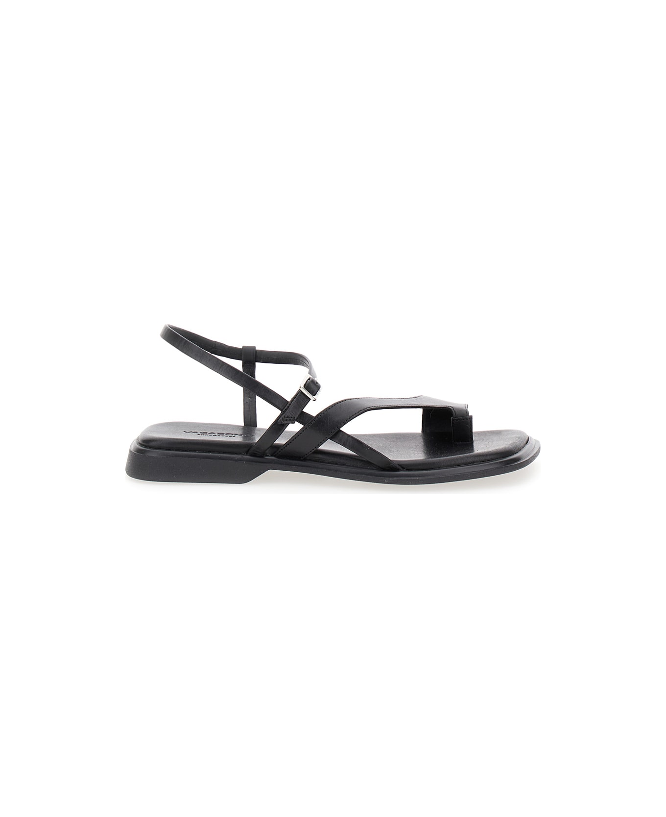 Vagabond 'izzi' Black Thong Sandals With Thin Straps In Leather Woman - Black サンダル