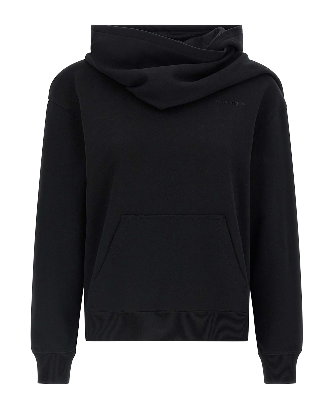 Courrèges Hoodie And Scarf - Black  